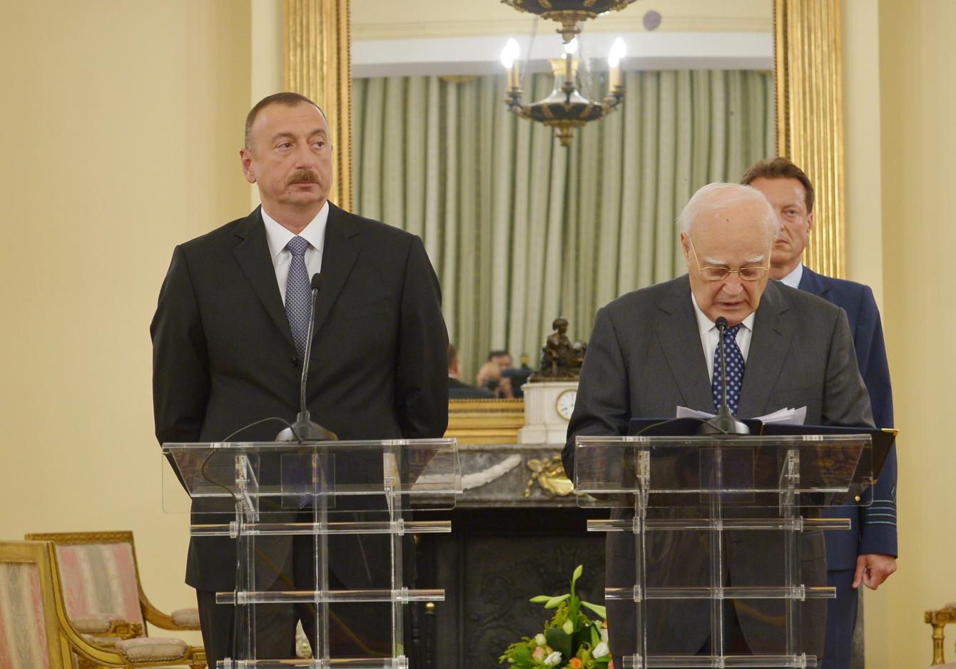 Presidents of Azerbaijan and Greece made statements for the press ...