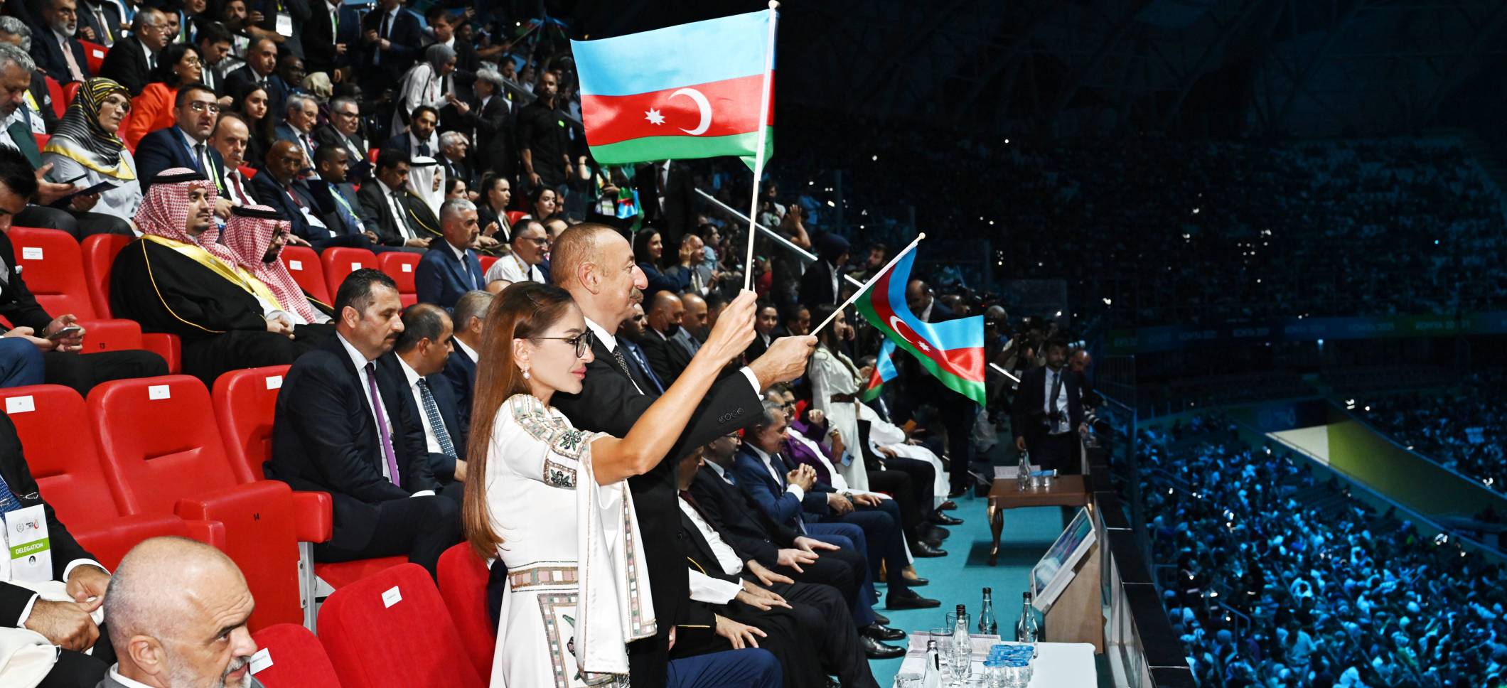 Konya hosted solemn opening ceremony of 5th Islamic Solidarity Games President of Azerbaijan Ilham Aliyev and First Lady Mehriban Aliyeva attended the ceremony