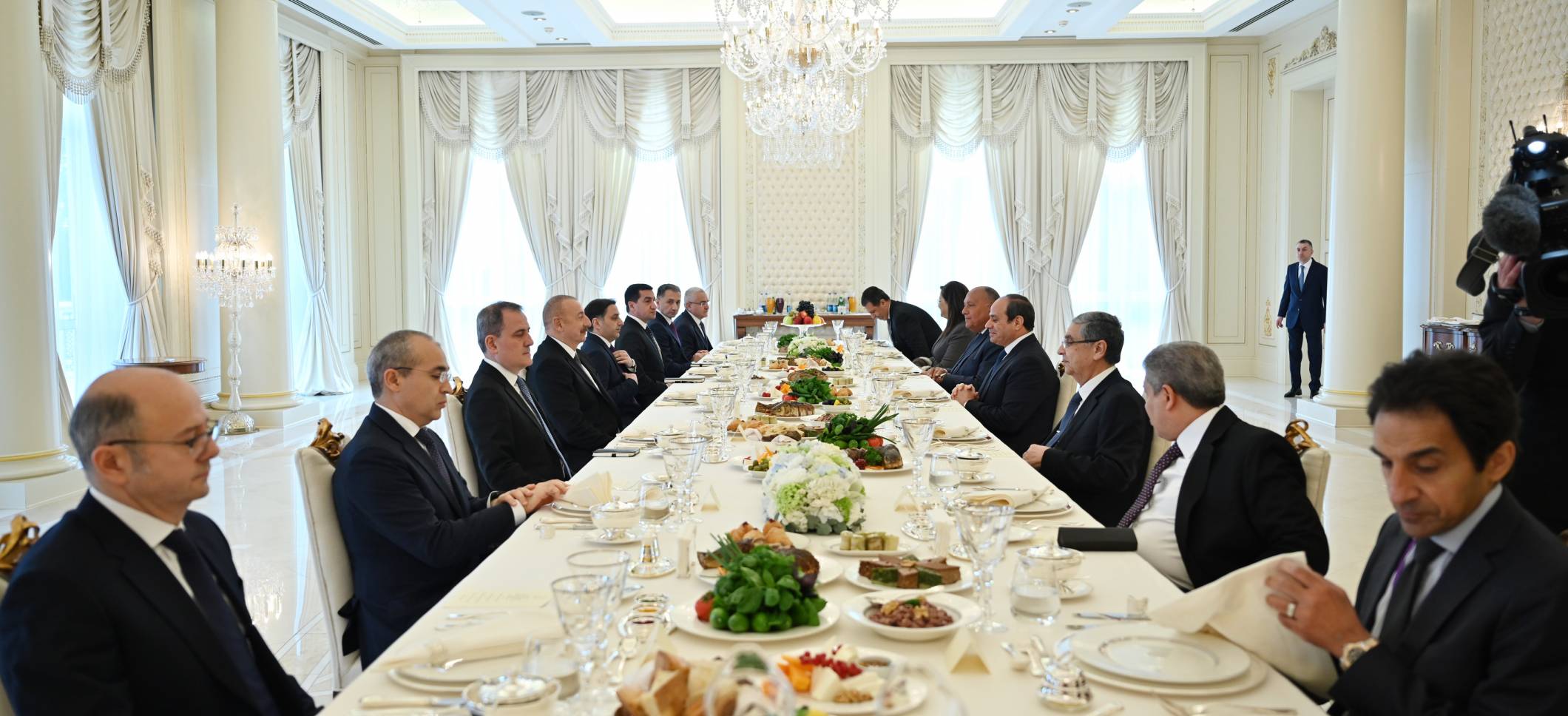 Dinner was hosted on behalf of President Ilham Aliyev in honor of President of Egypt Abdel Fattah El-Sisi