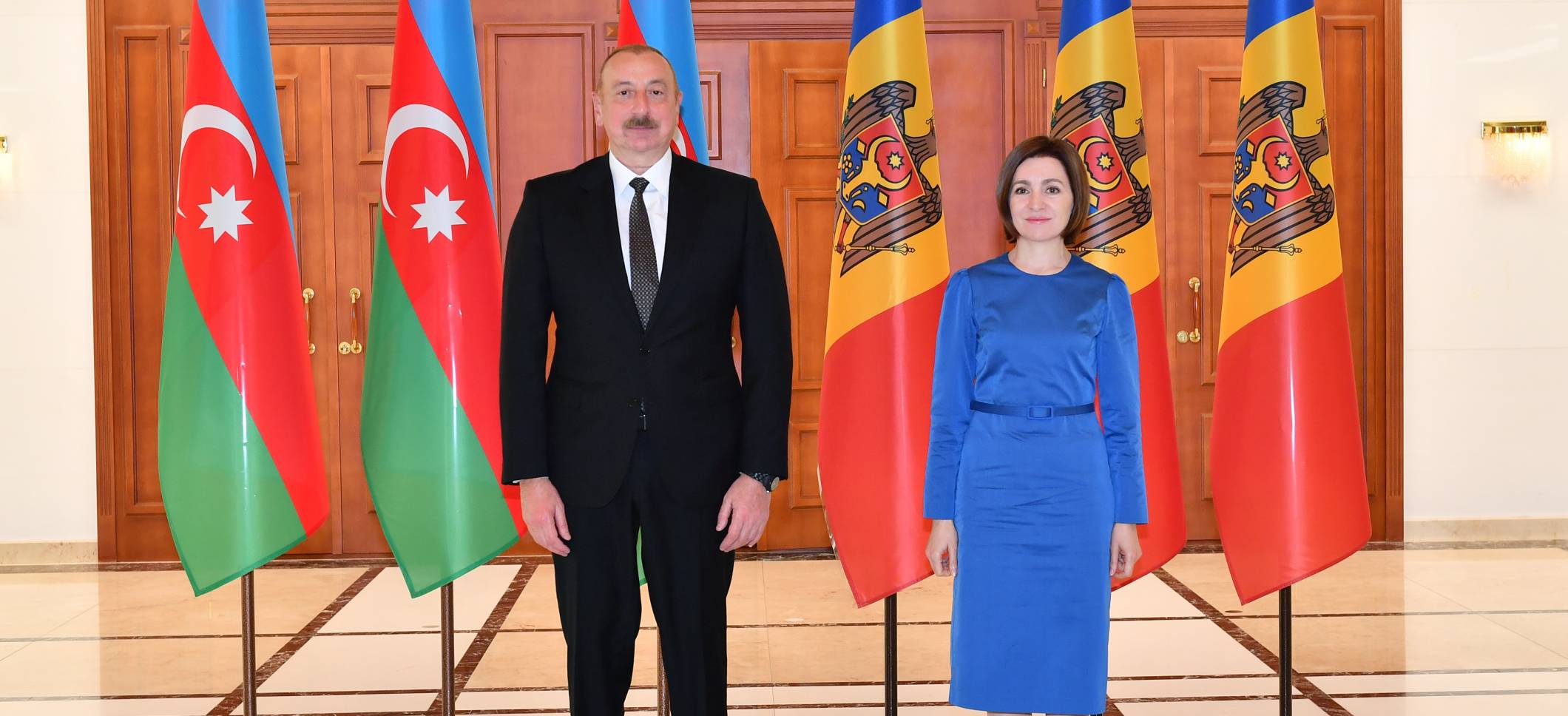 Kişineuda İlham Əliyevin Moldova Prezidenti Maya Sandu ilə görüşü olub