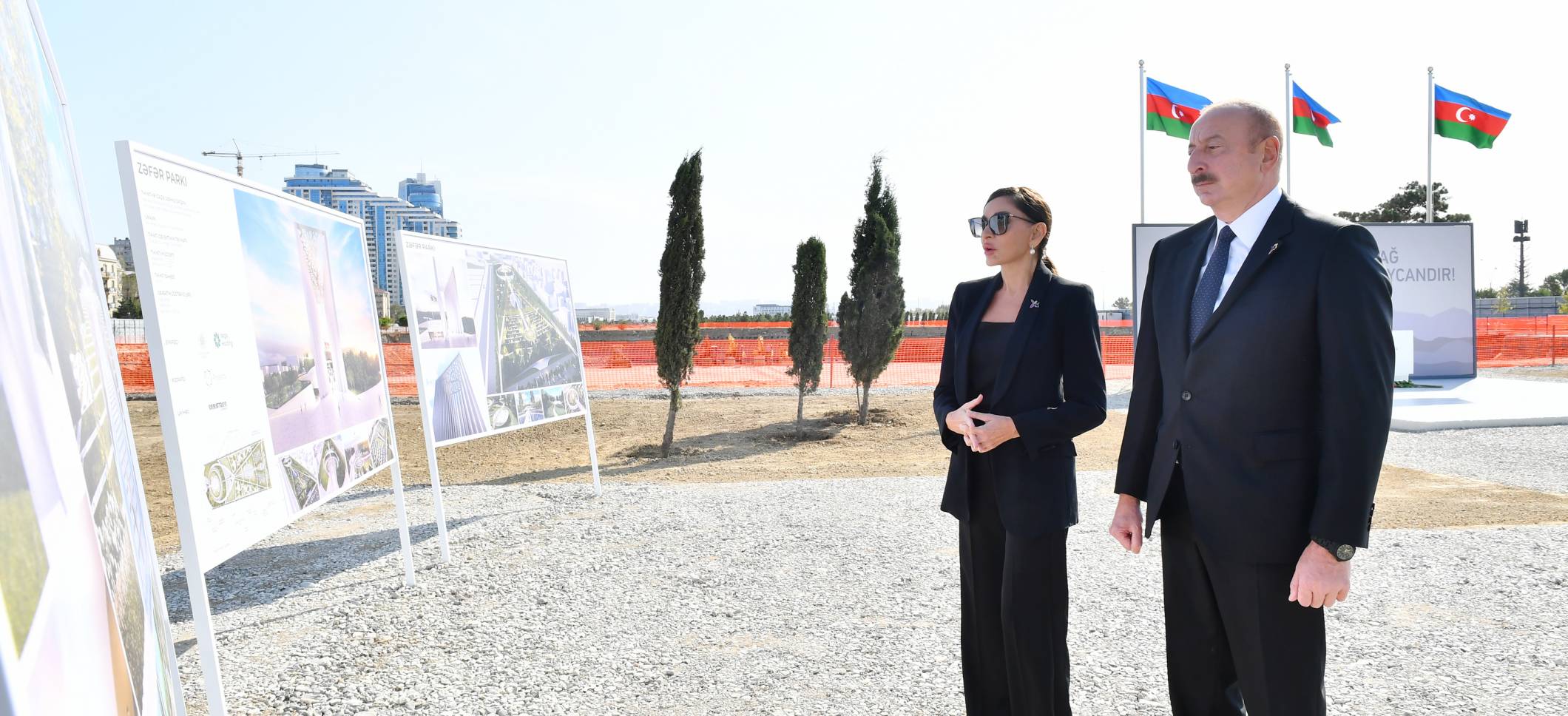 Ilham Aliyev and First Lady Mehriban Aliyeva visited Victory Park under construction