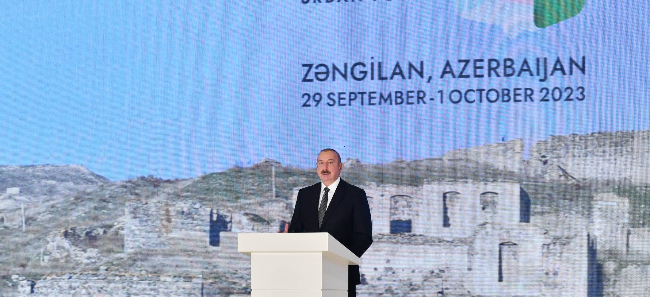 Ильхам Алиев в Зангилане принял участие во втором Азербайджанском национальном градостроительном форуме