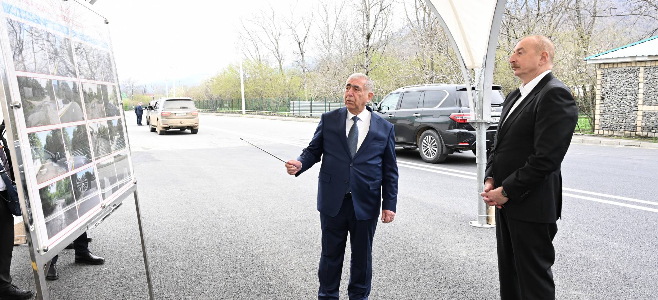 Ильхам Алиев принял участие в открытии автомобильной дороги Беюк Пирали-Кичик Пирали-Хырхатала-Джигателли-Хамзали