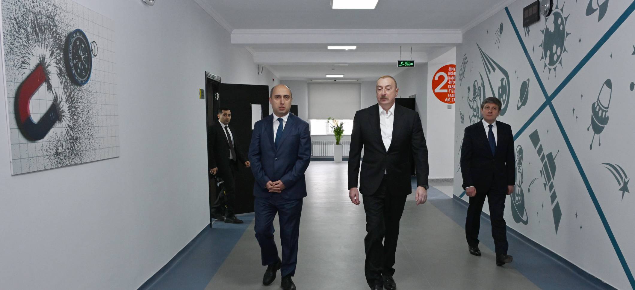 Ilham Aliyev opened the new building of the secondary school in the settlement of Bum of the Qabala district