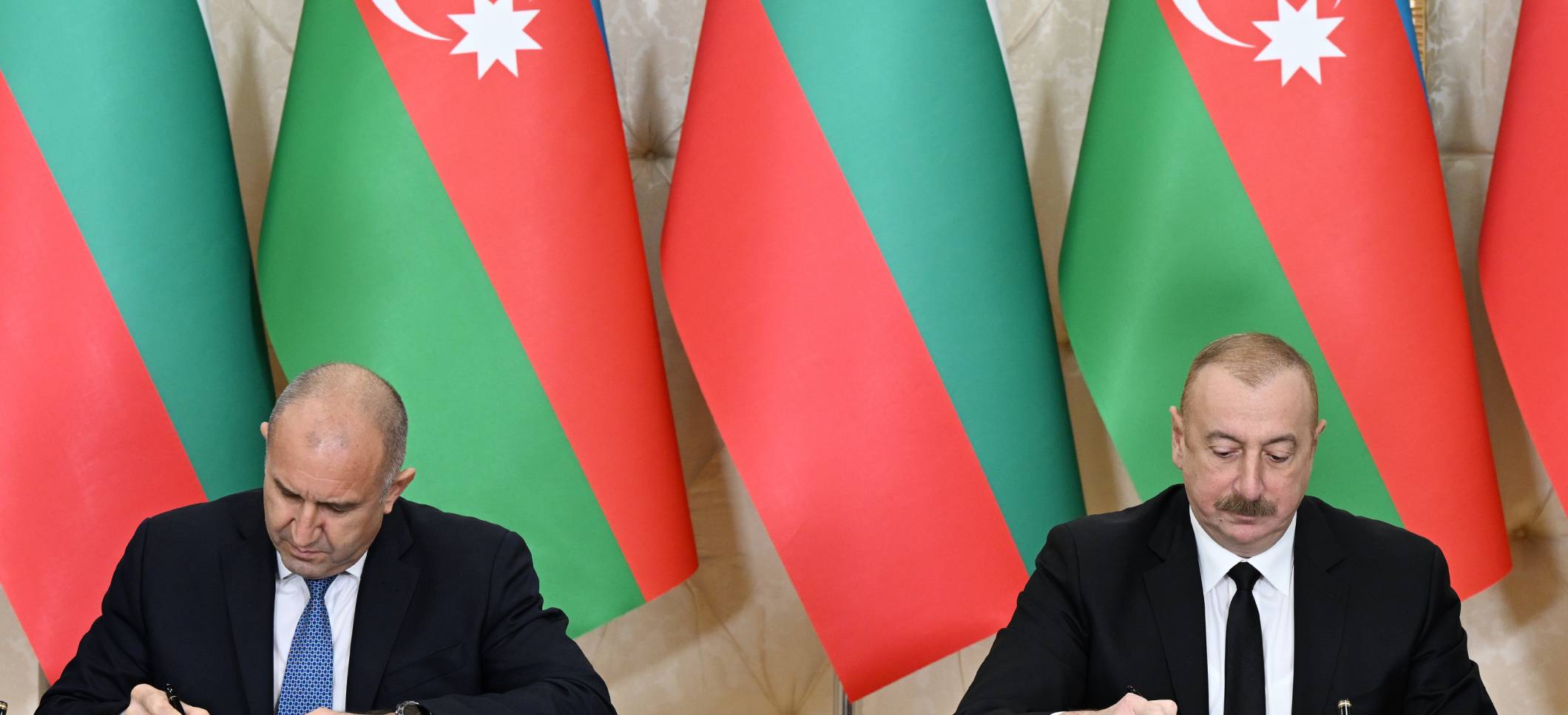Ilham Aliyev and President Rumen Radev made press statements