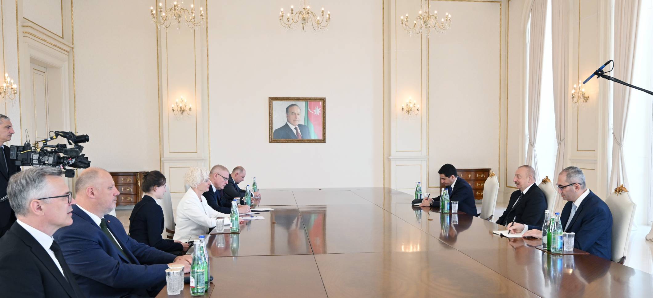 Ilham Aliyev received Speaker of Latvian Saeima and her accompanying delegation