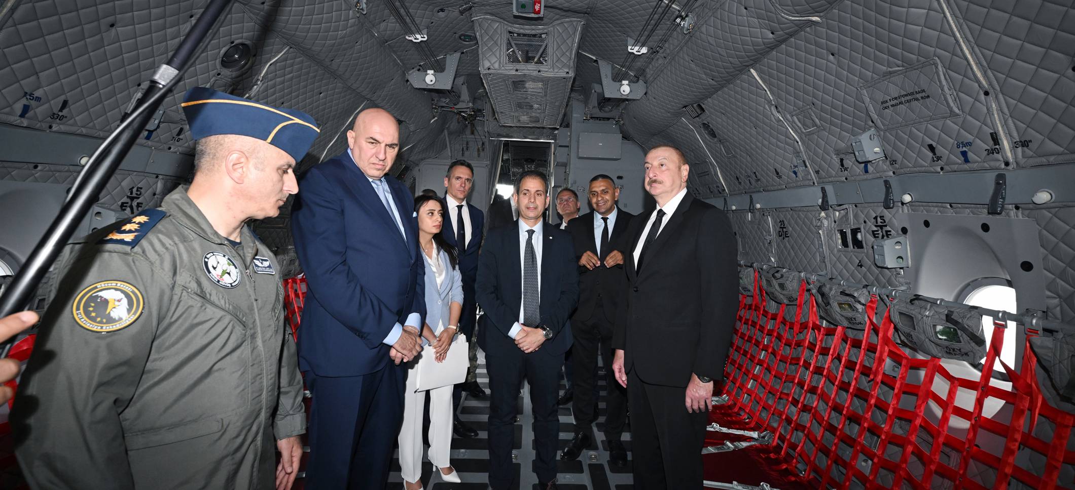 Ilham Aliyev was presented with military transport aircraft produced by Italian "Leonardo" company