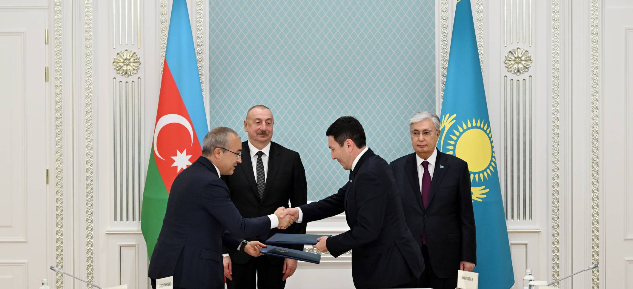 В Астане состоялась церемония обмена Договором акционеров, подписанным между Азербайджаном и Казахстаном