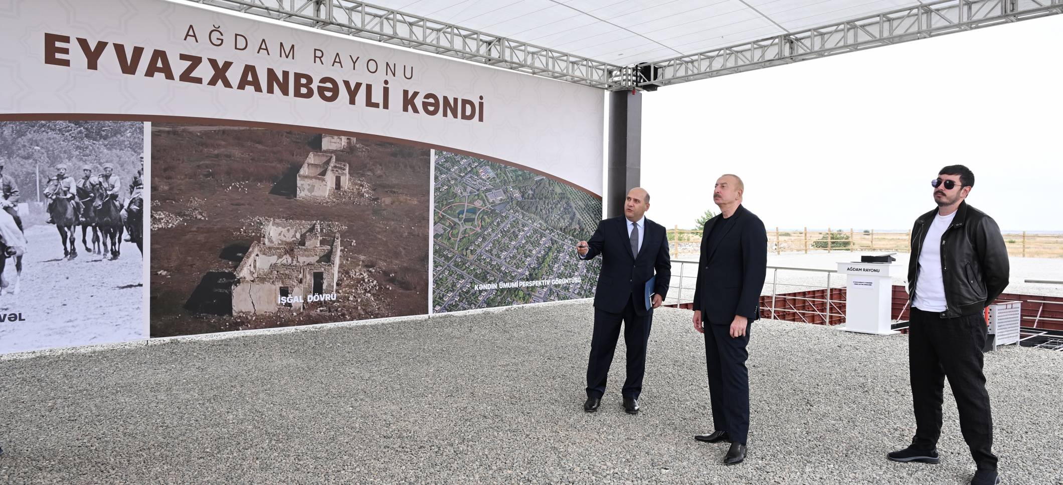 Ilham Aliyev attended foundation stone laying ceremony for Eyvazkhanbeyli village in Aghdam district