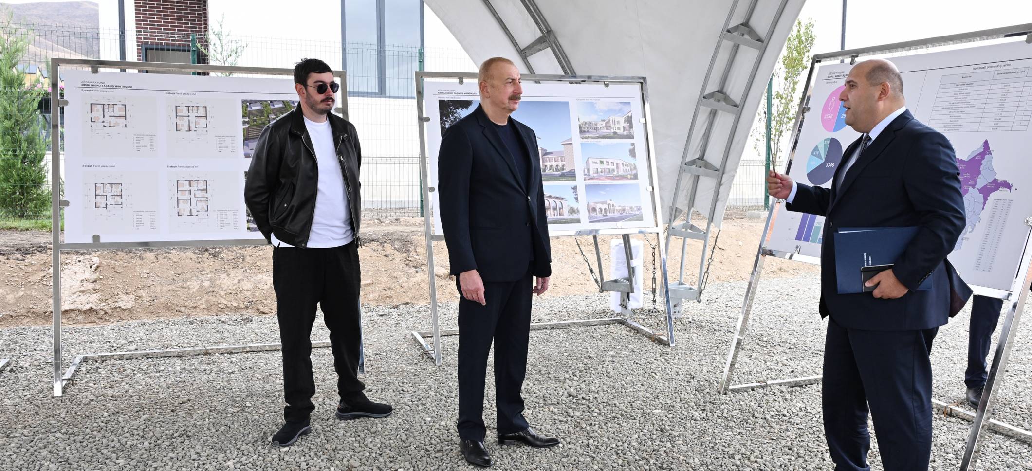 Ilham Aliyev visited Khydyrli village in Aghdam to inspect the ongoing restoration work