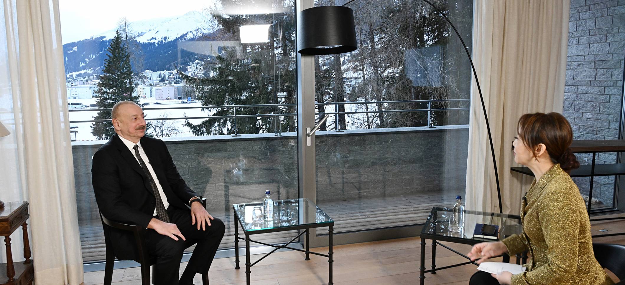 Ilham Aliyev was interviewed by China's CGTN news channel in Davos