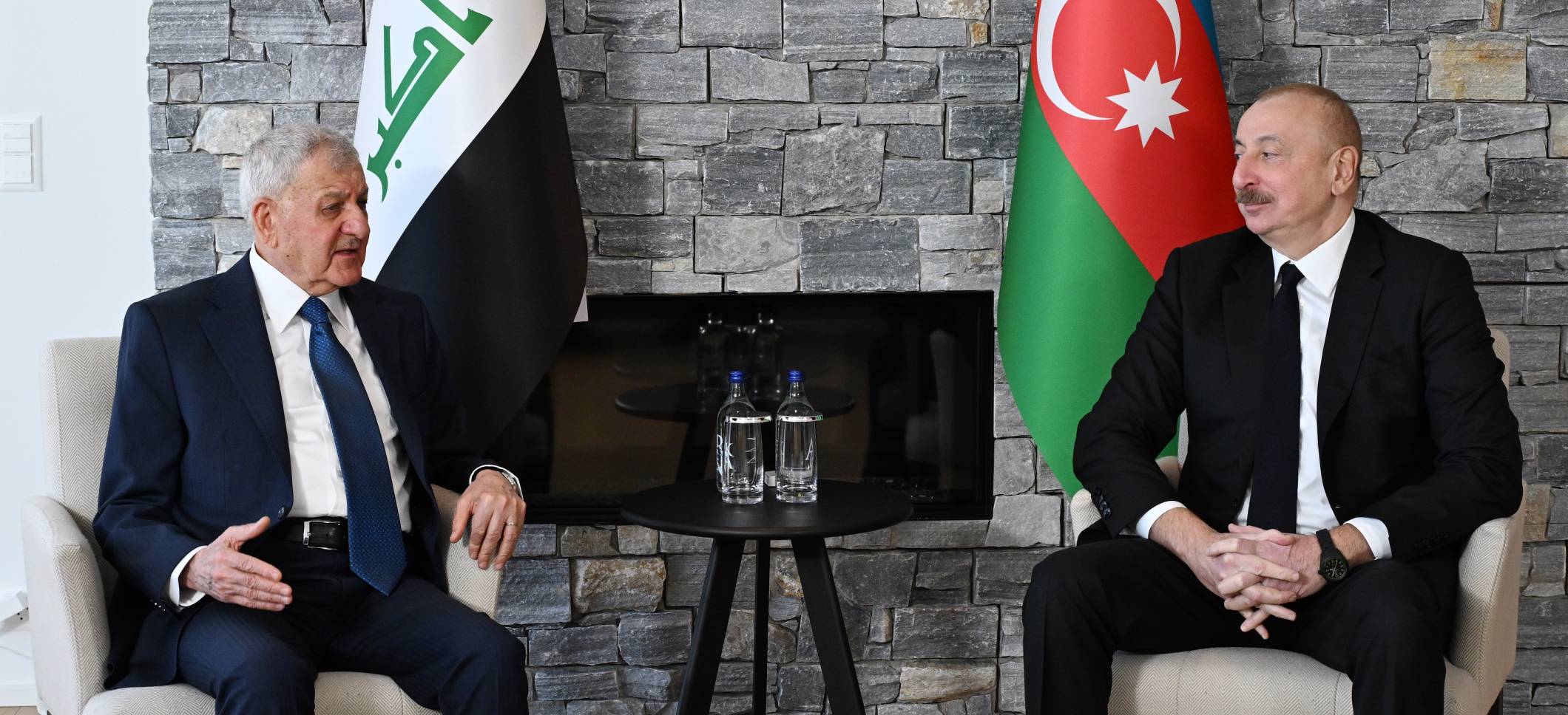 Ilham Aliyev met with President of Iraq in Davos