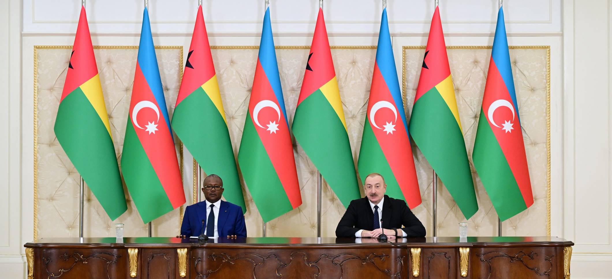 President of Azerbaijan Ilham Aliyev and President of Guinea-Bissau Umaro Sissoco Embaló made press statements