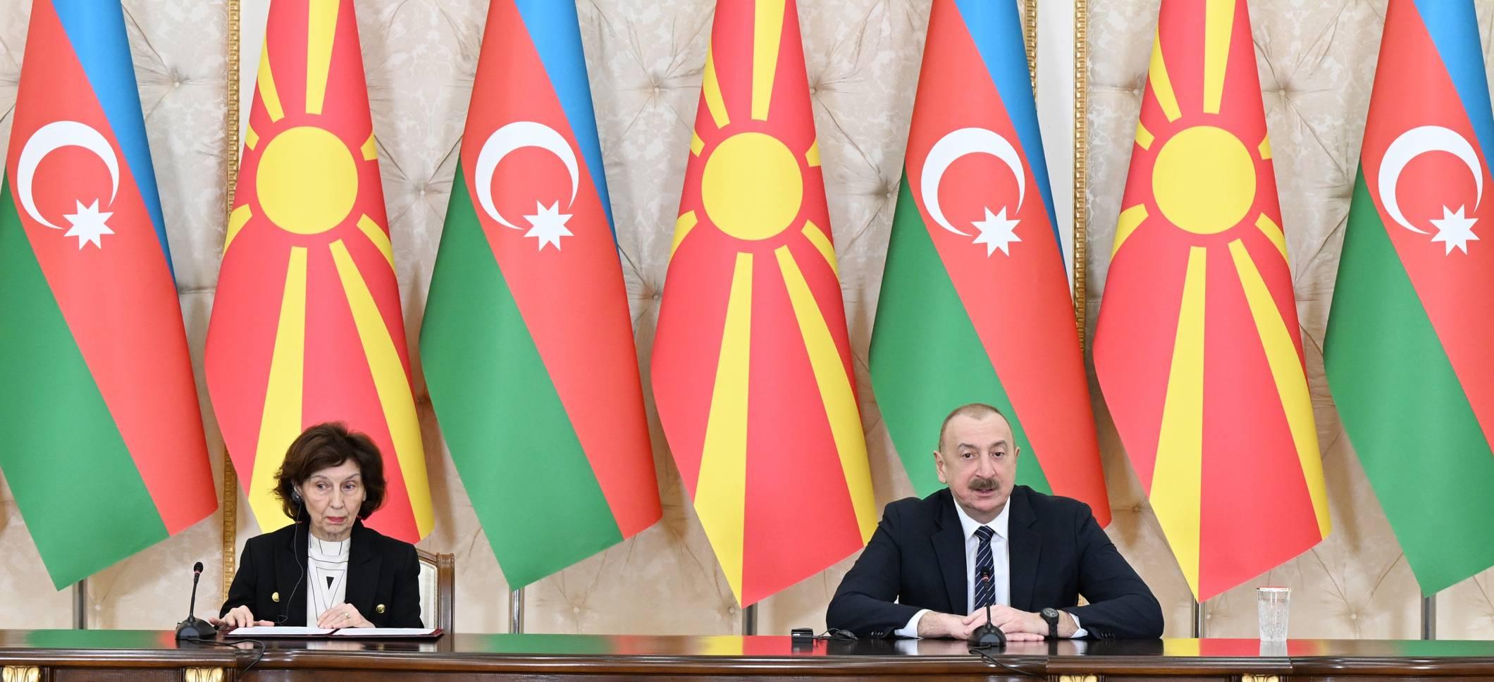 Presidents of Azerbaijan and North Macedonia made press statements