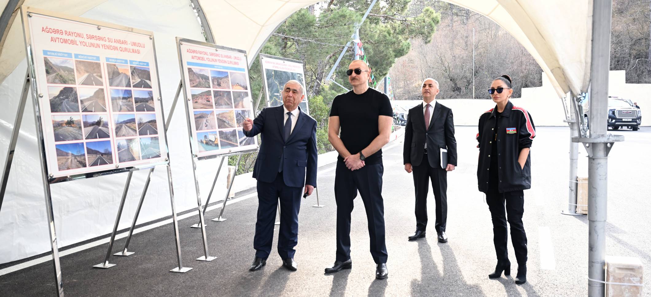 Ilham Aliyev and First Lady Mehriban Aliyeva attended inauguration of highway from Sarsang Reservoir to Umudlu village in Aghdara