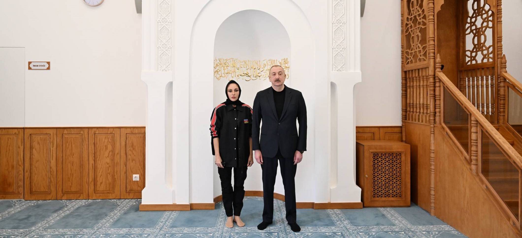 Ilham Aliyev and First Lady Mehriban Aliyeva attended the inauguration of a mosque in Sugovushan village, Aghdara district