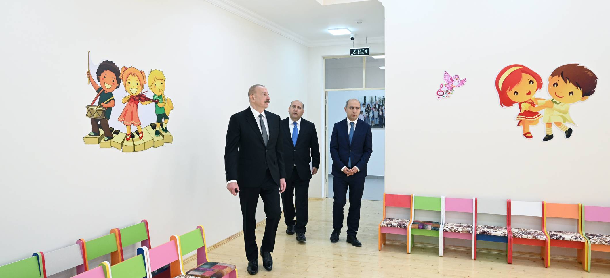 Ilham Aliyev attended the opening of a nursery-kindergarten in the village of Kangarli.