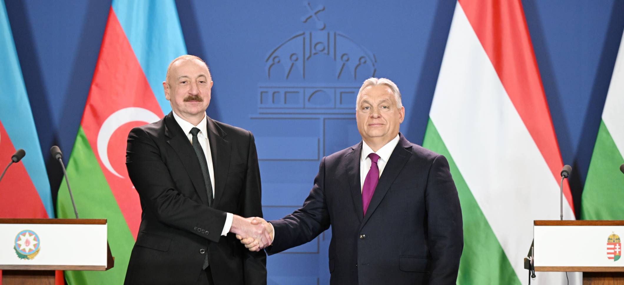 İlham Əliyev və Macarıstanın Baş naziri Viktor Orban mətbuata bəyanatlarla çıxış ediblər
