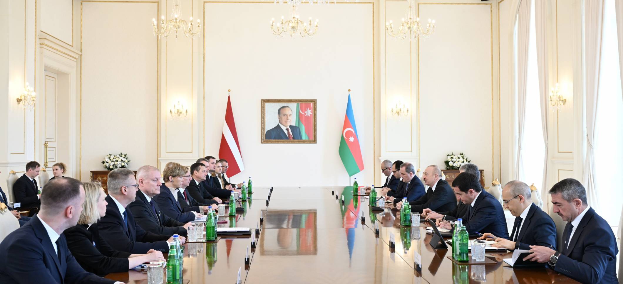 Presidents of Azerbaijan and Latvia held expanded meeting