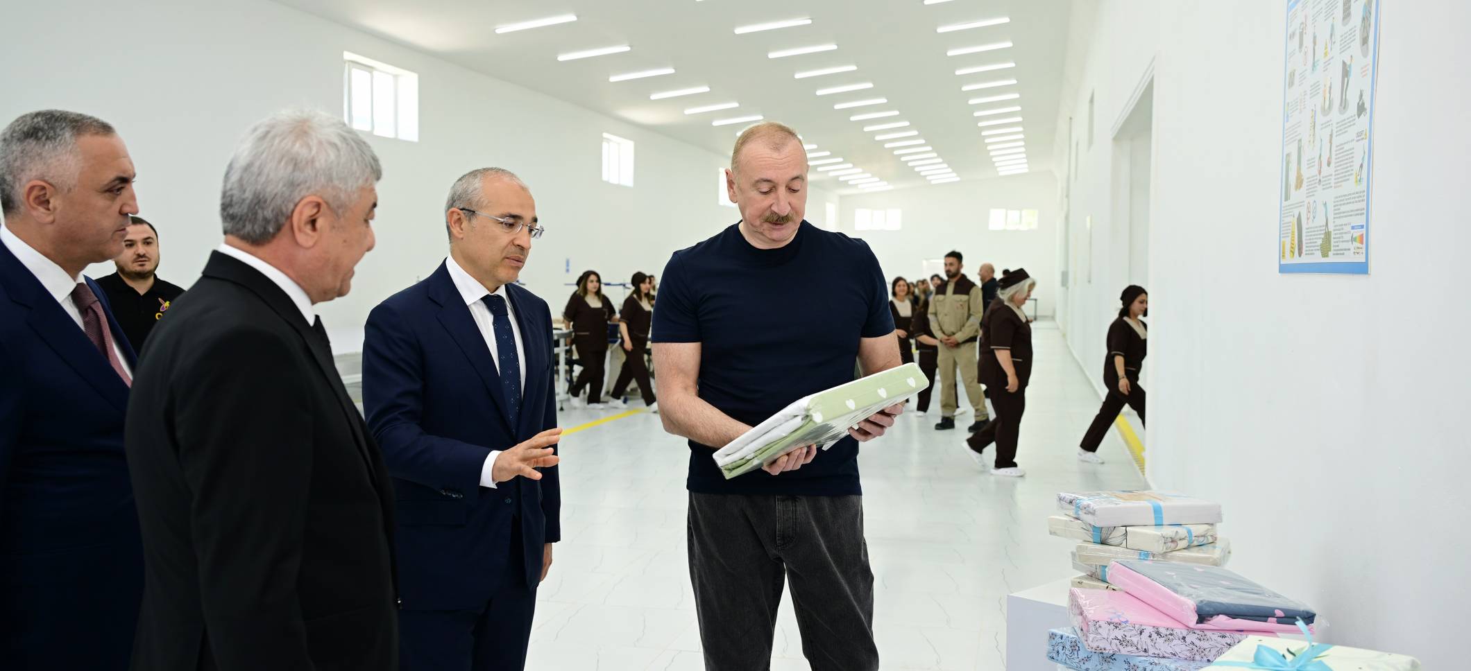 Ilham Aliyev attended the inauguration of the “Garabagh Textile House” Limited Liability Company (LLC) in the city of Khojaly