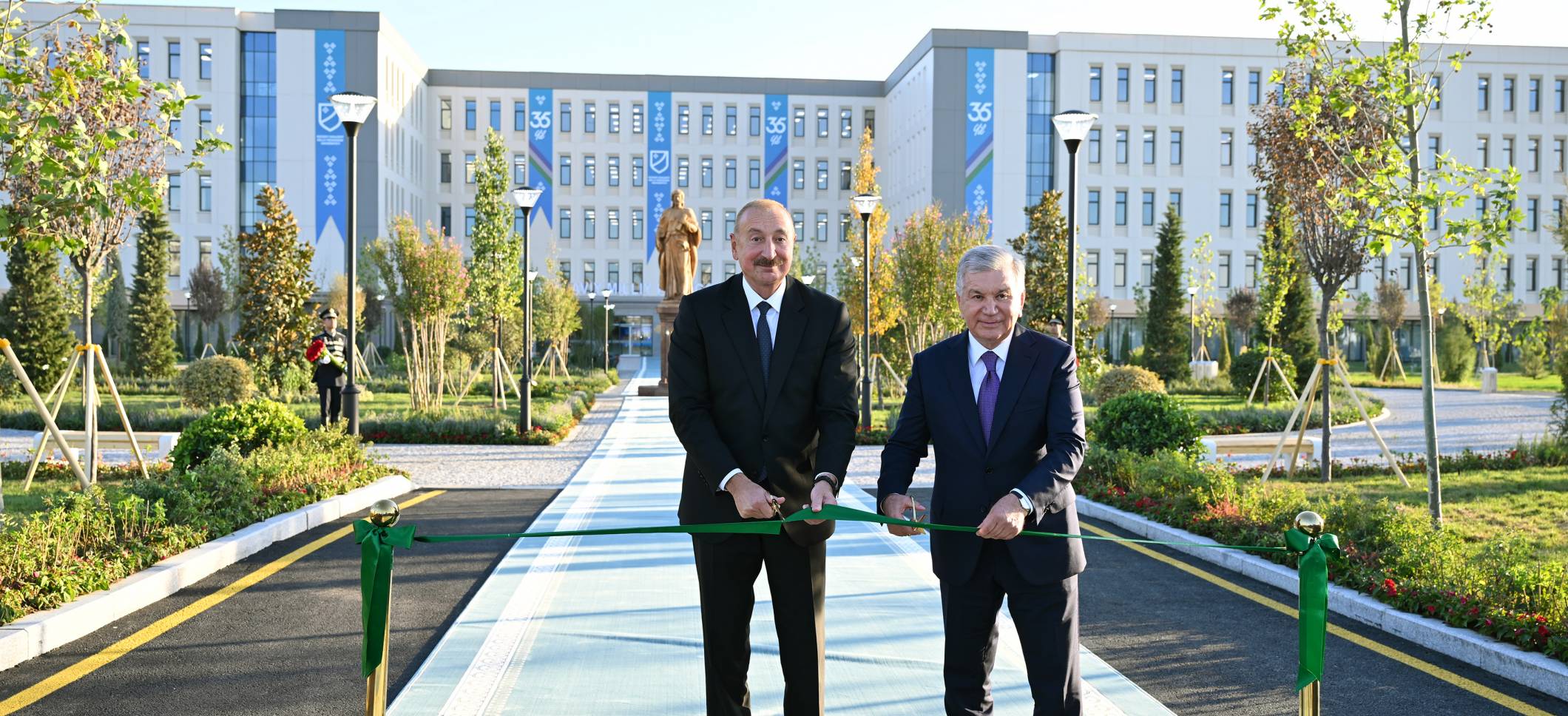 Ilham Aliyev and President of the Republic of Uzbekistan Shavkat Mirziyoyev attended the opening ceremony of the National Pedagogical University named after Nizami Ganjavi in Tashkent