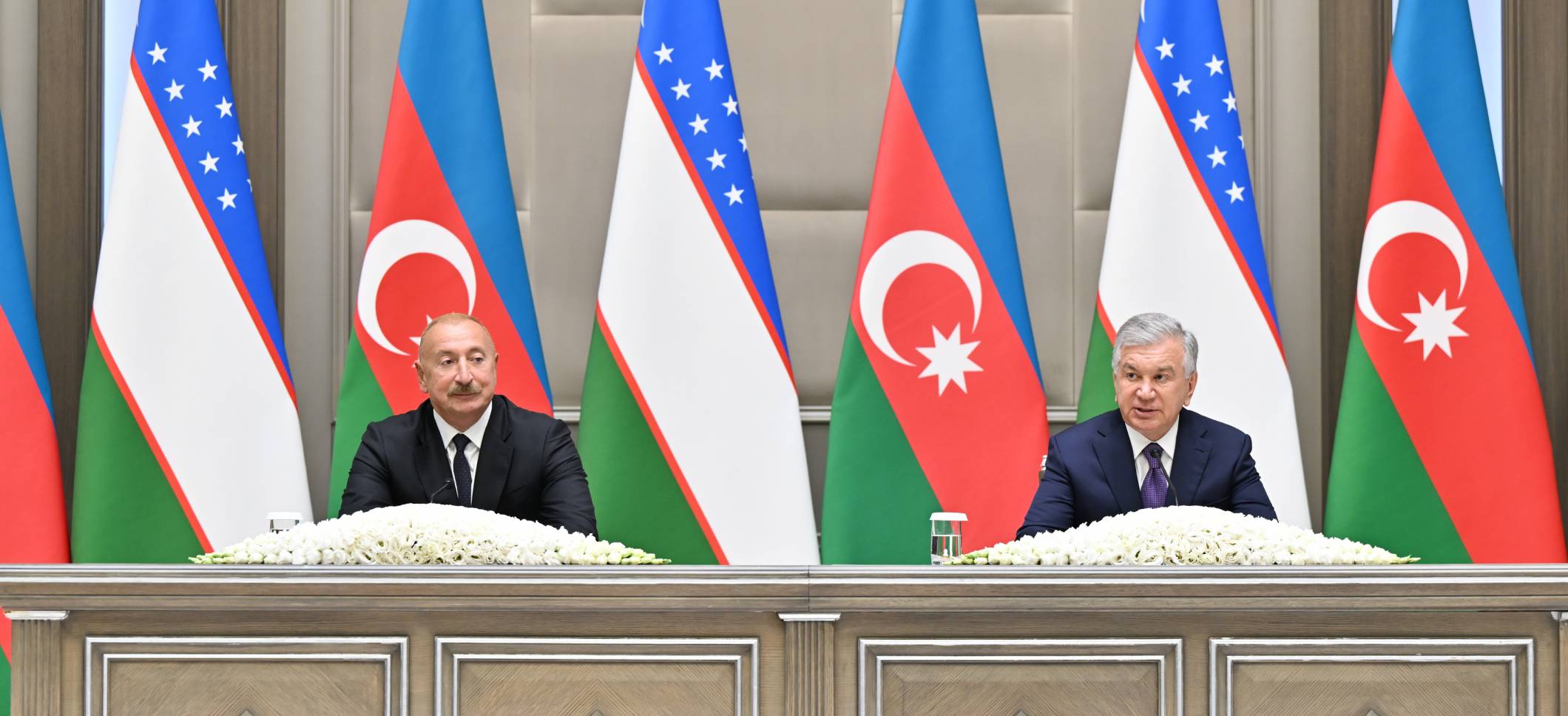 Presidents of Azerbaijan and Uzbekistan delivered press statements