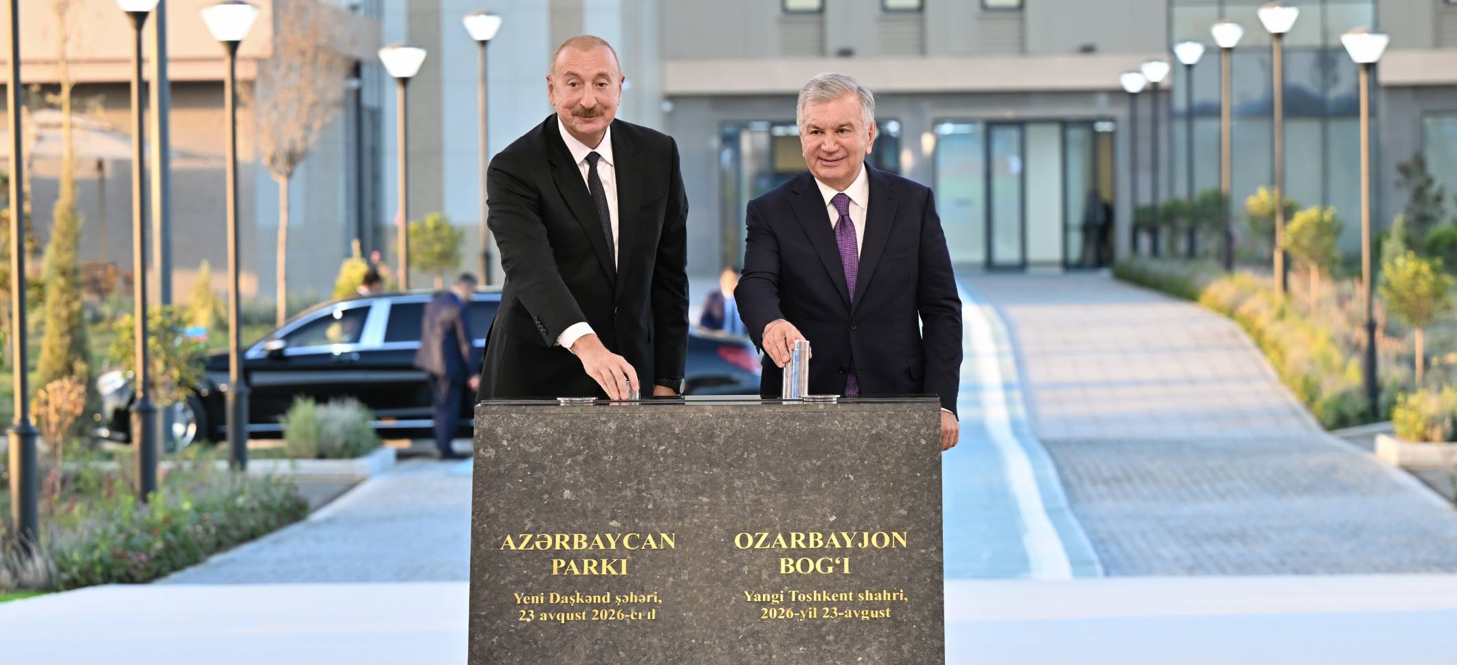 Ilham Aliyev and President of the Republic of Uzbekistan Shavkat Mirziyoyev laid the foundation stone for the “Azerbaijan” Park in New Tashkent