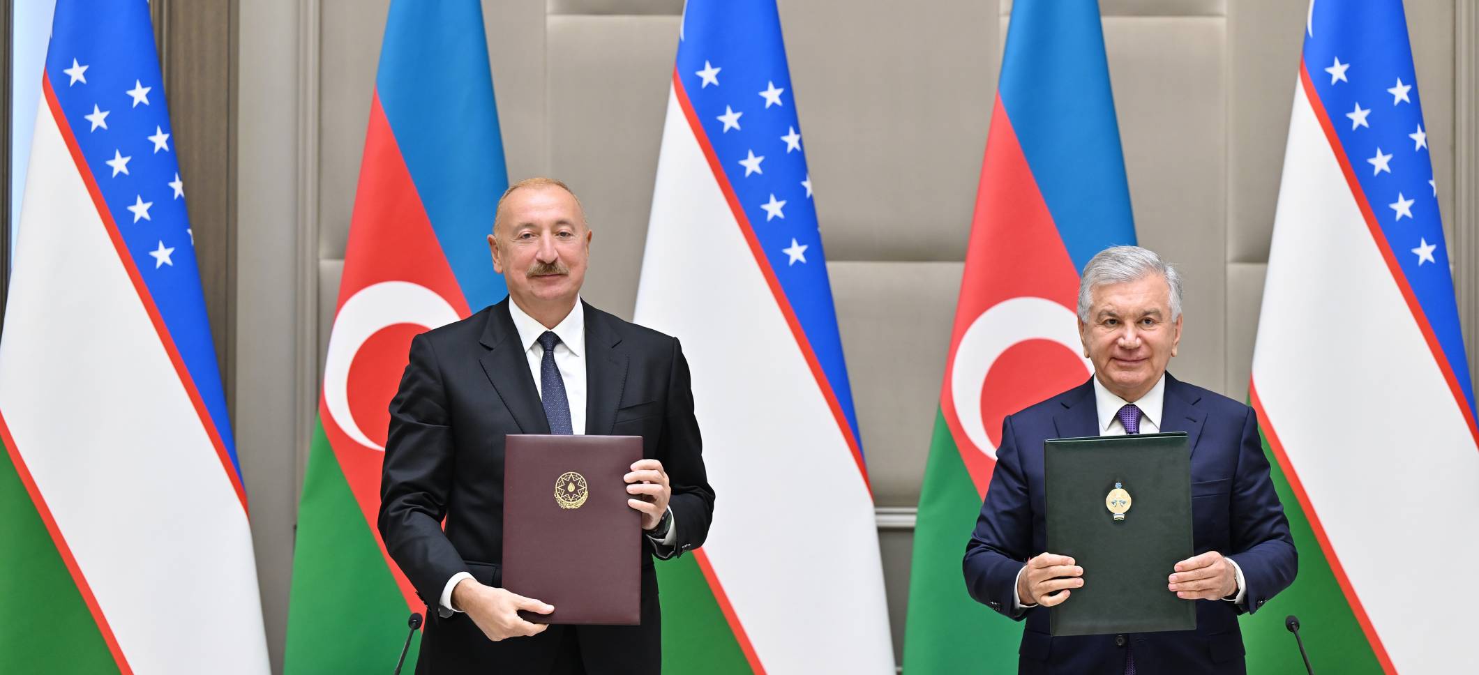 Ceremony for signing and exchanging Azerbaijan–Uzbekistan documents held in Tashkent