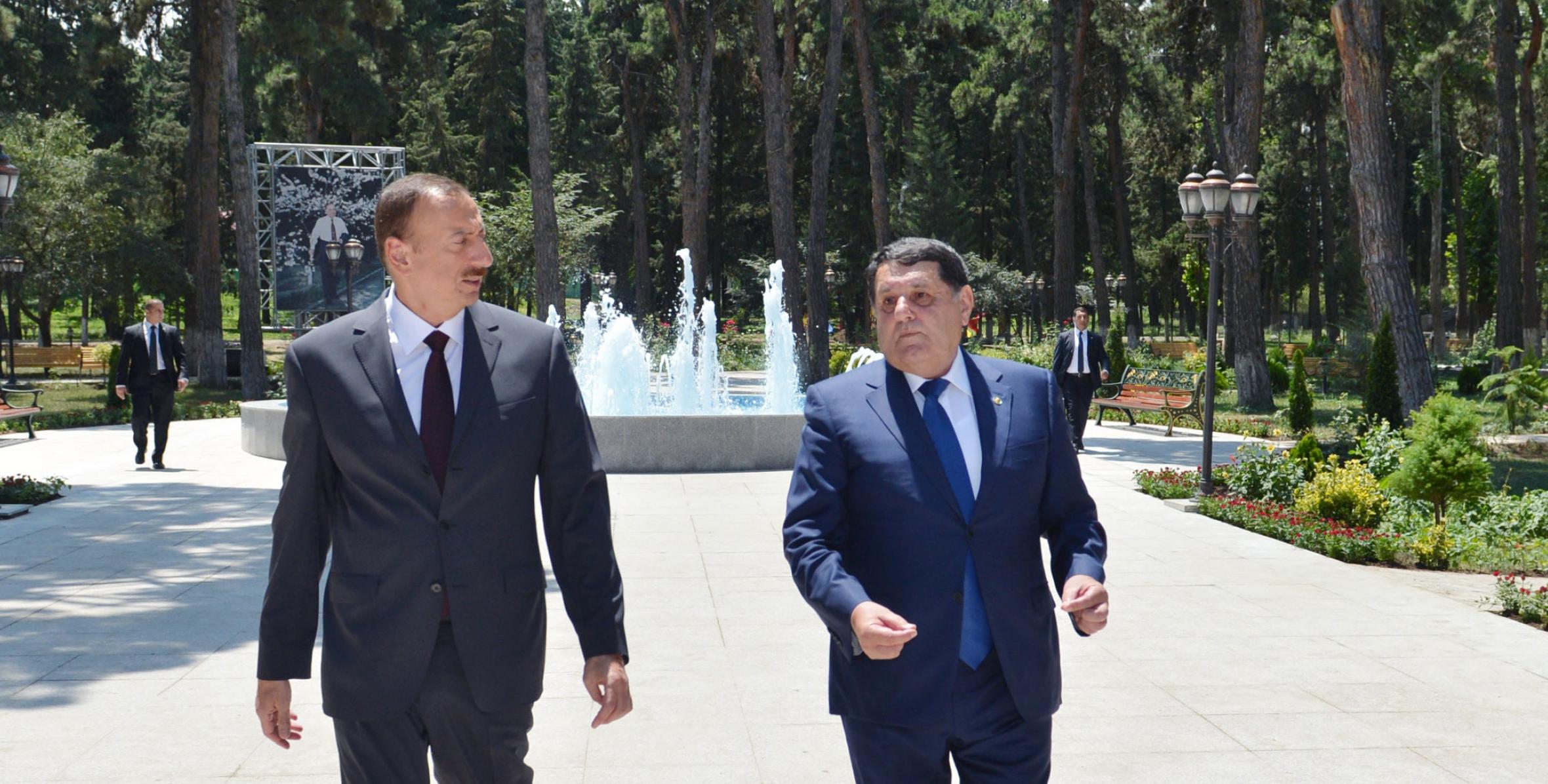 Ilham Aliyev reviewed the Govlar municipal culture and recreation park in Tovuz District after reconstruction