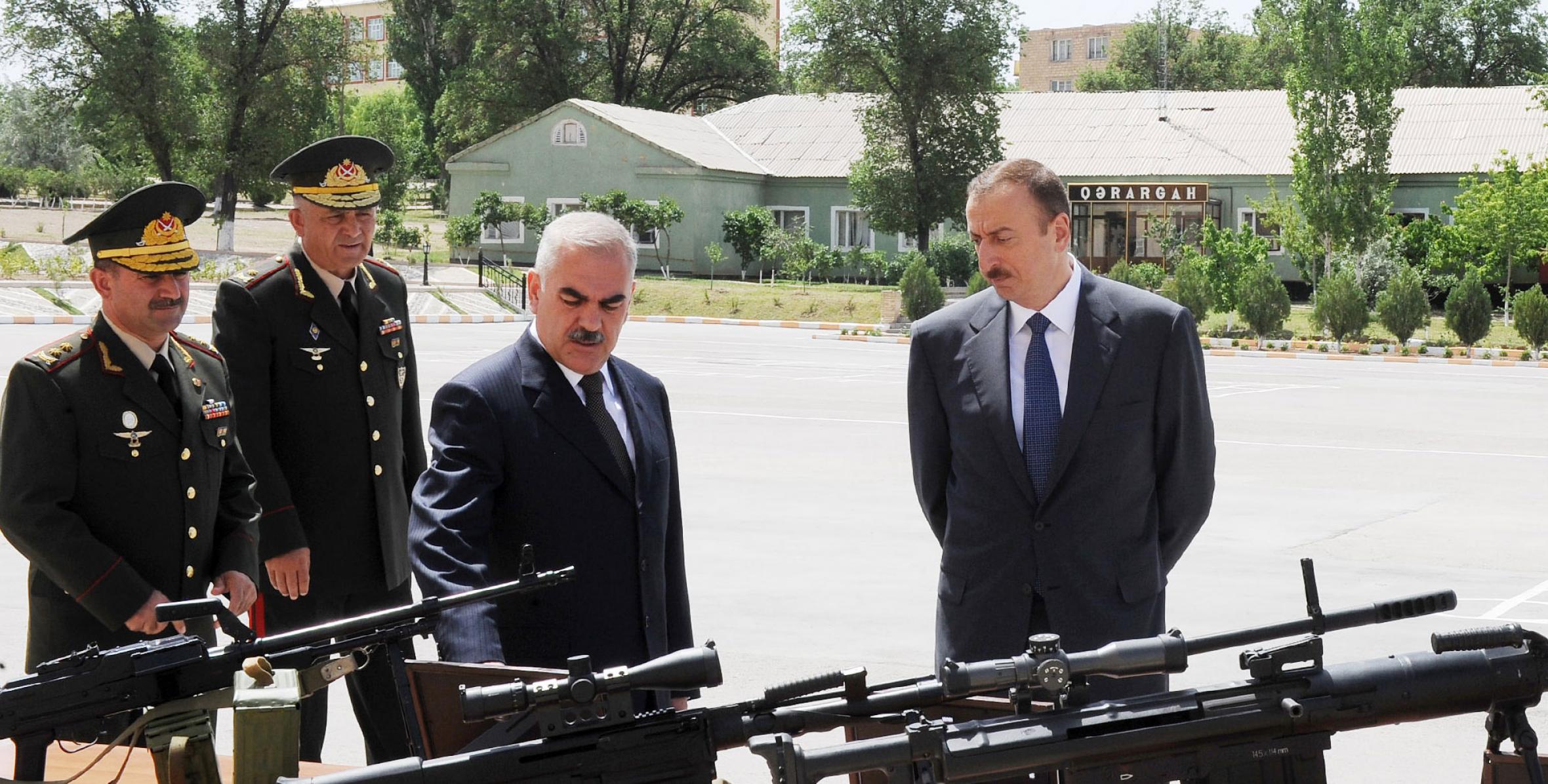 Ильхам Алиев принял участие в открытии здания штаба Н-ской военной части в Кенгерлинском районе