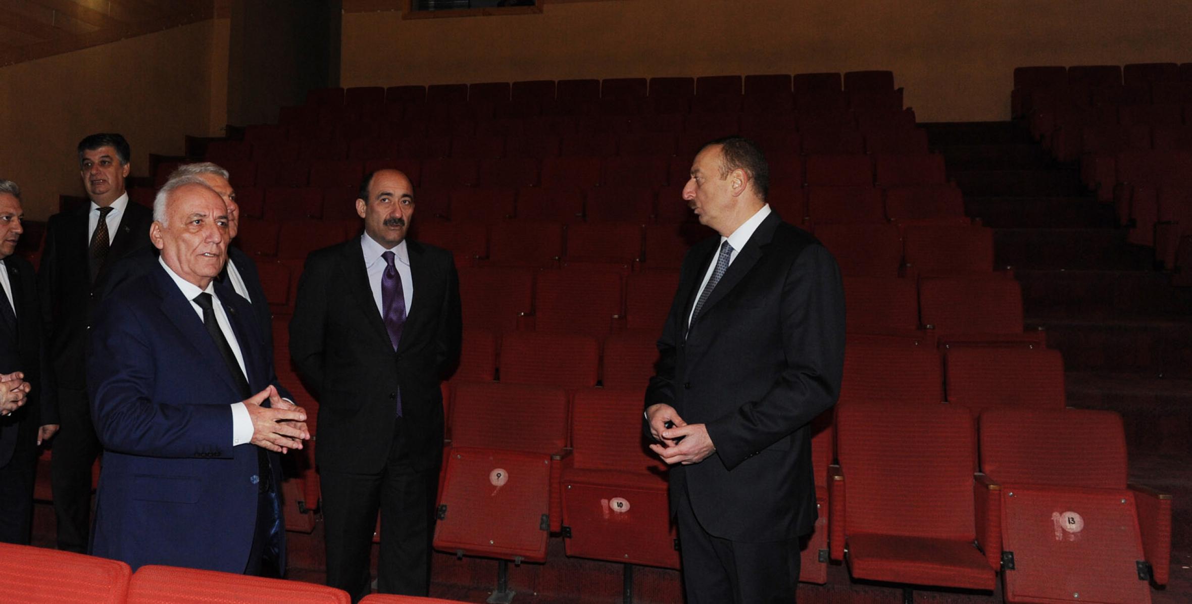 Ильхам Алиев ознакомился со зданием Государственного драматического театра имени Сабита Рахмана в Шеки