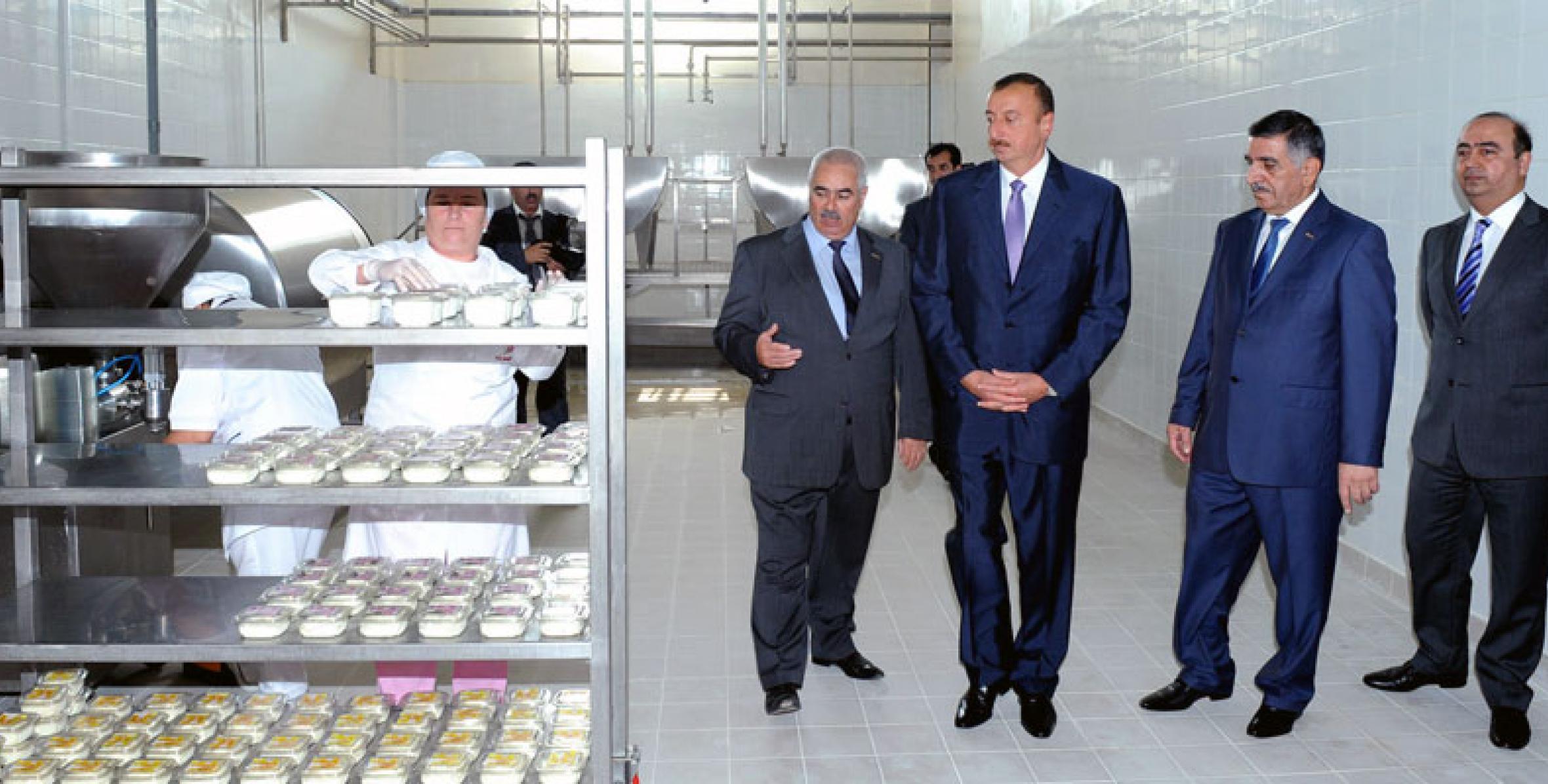 Ильхам Алиев принял участие в открытии Загатальского молокозавода