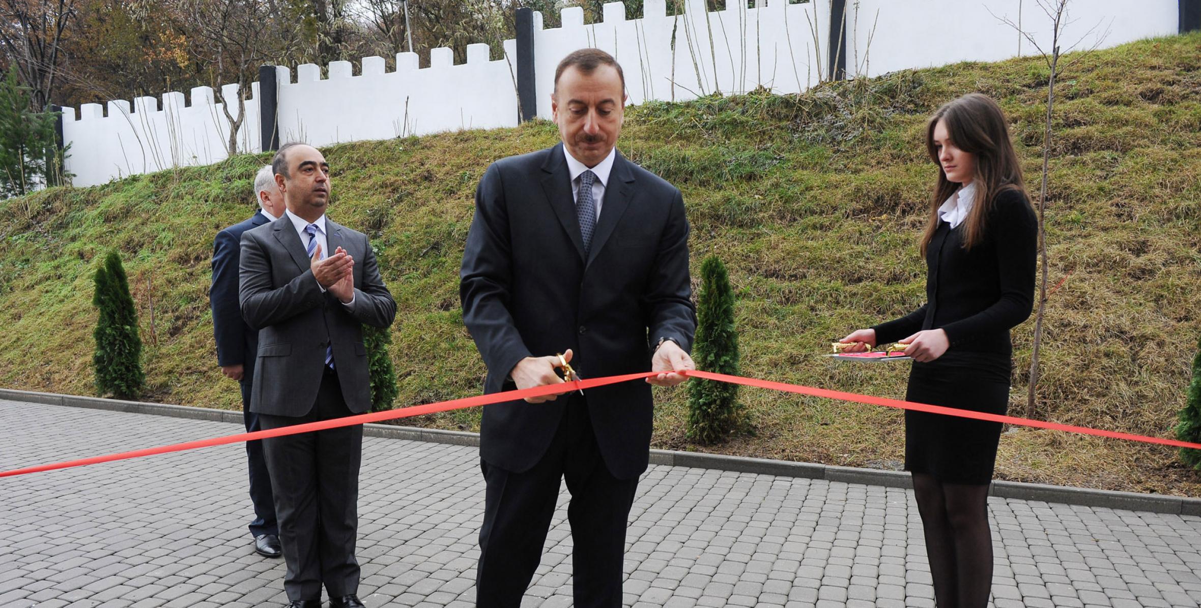 Ilham Aliyev attended the opening of the Green Hill Inn hotel in Shaki