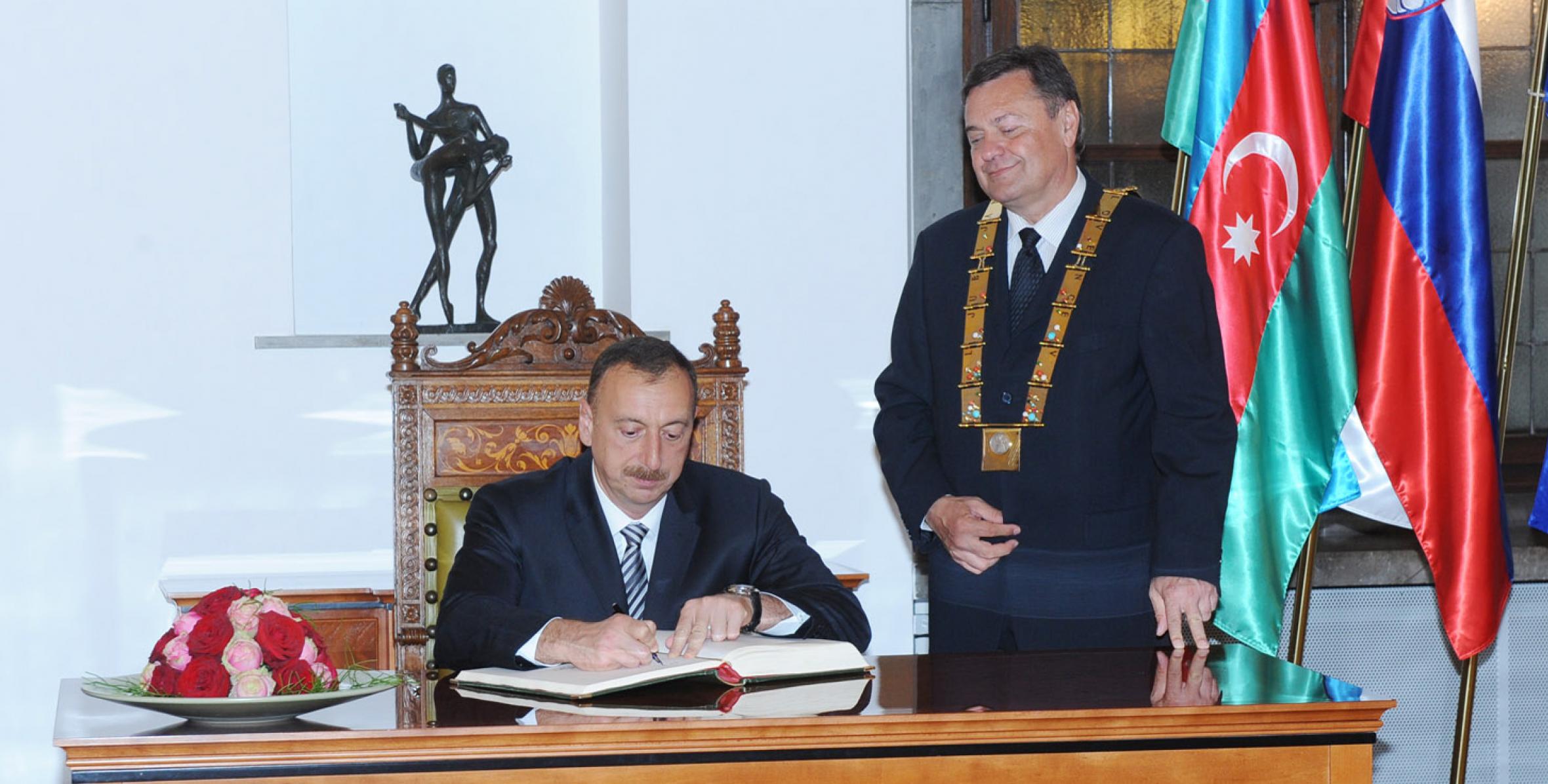 Ilham Aliyev visited the Ljubljana Mayor’s Office