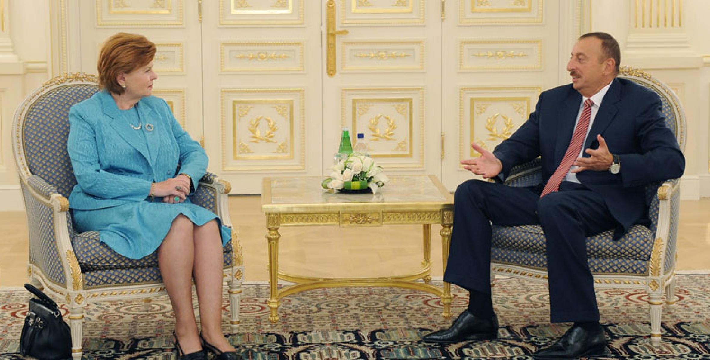 Ilham Aliyev received former President of Latvia Vaira Vike-Freiberga