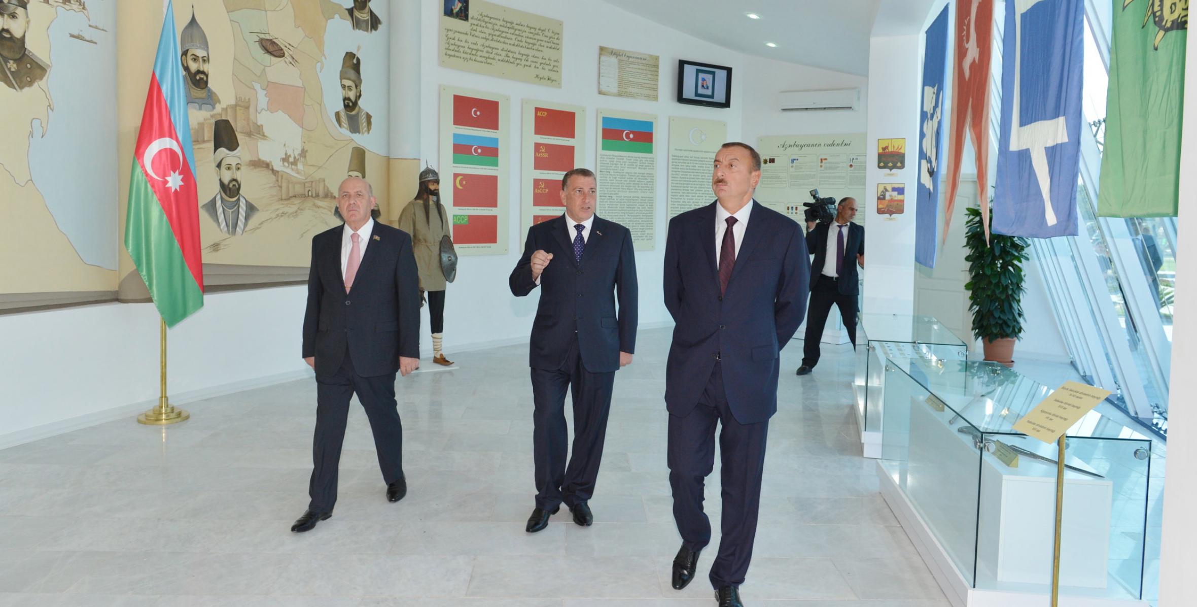 Ilham Aliyev reviewed the Flag Square and Museum in Saatli