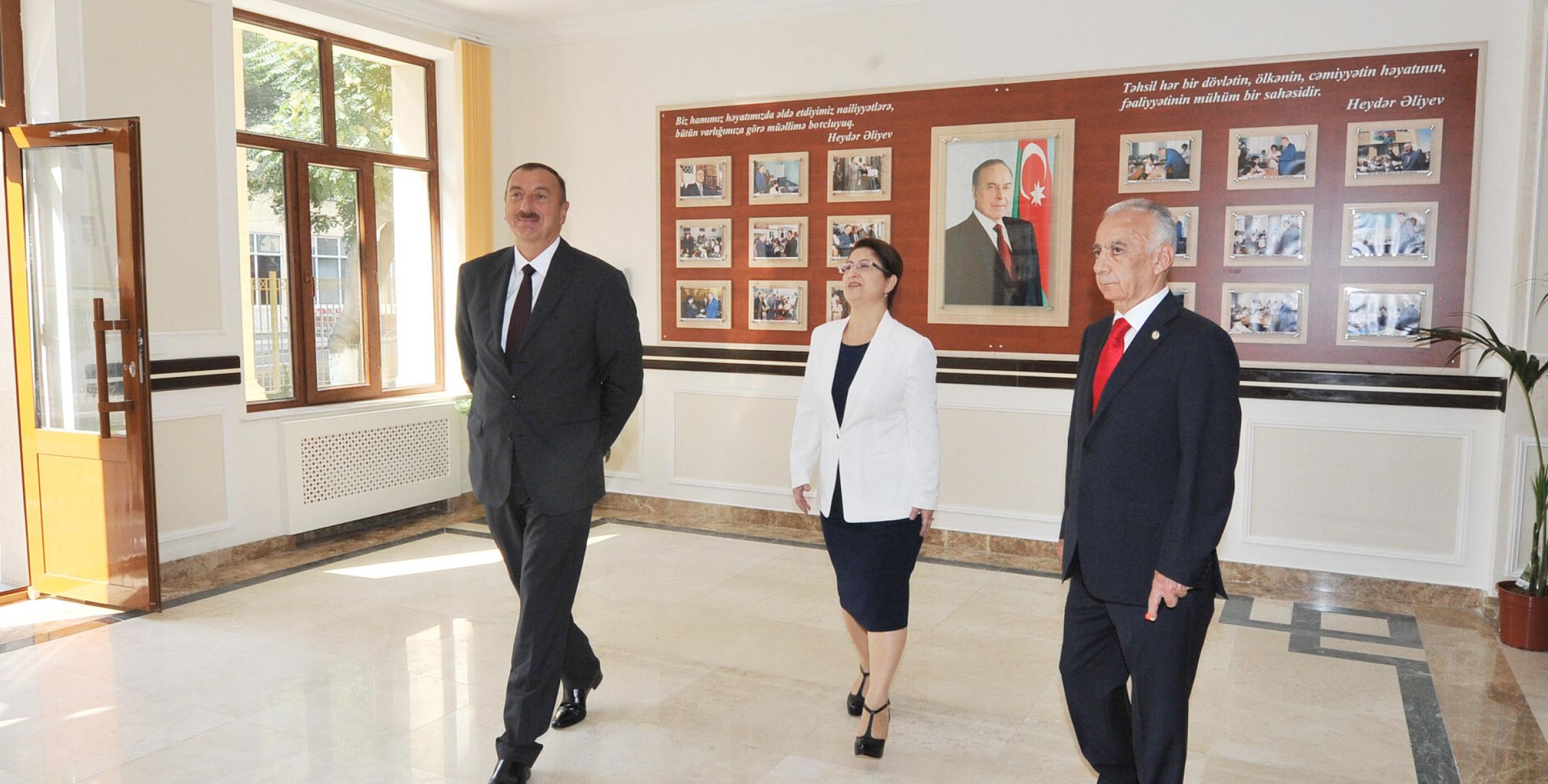 Ilham Aliyev reviewed a School and Lyceum Complex under Baku Slavic University after major repair and reconstruction