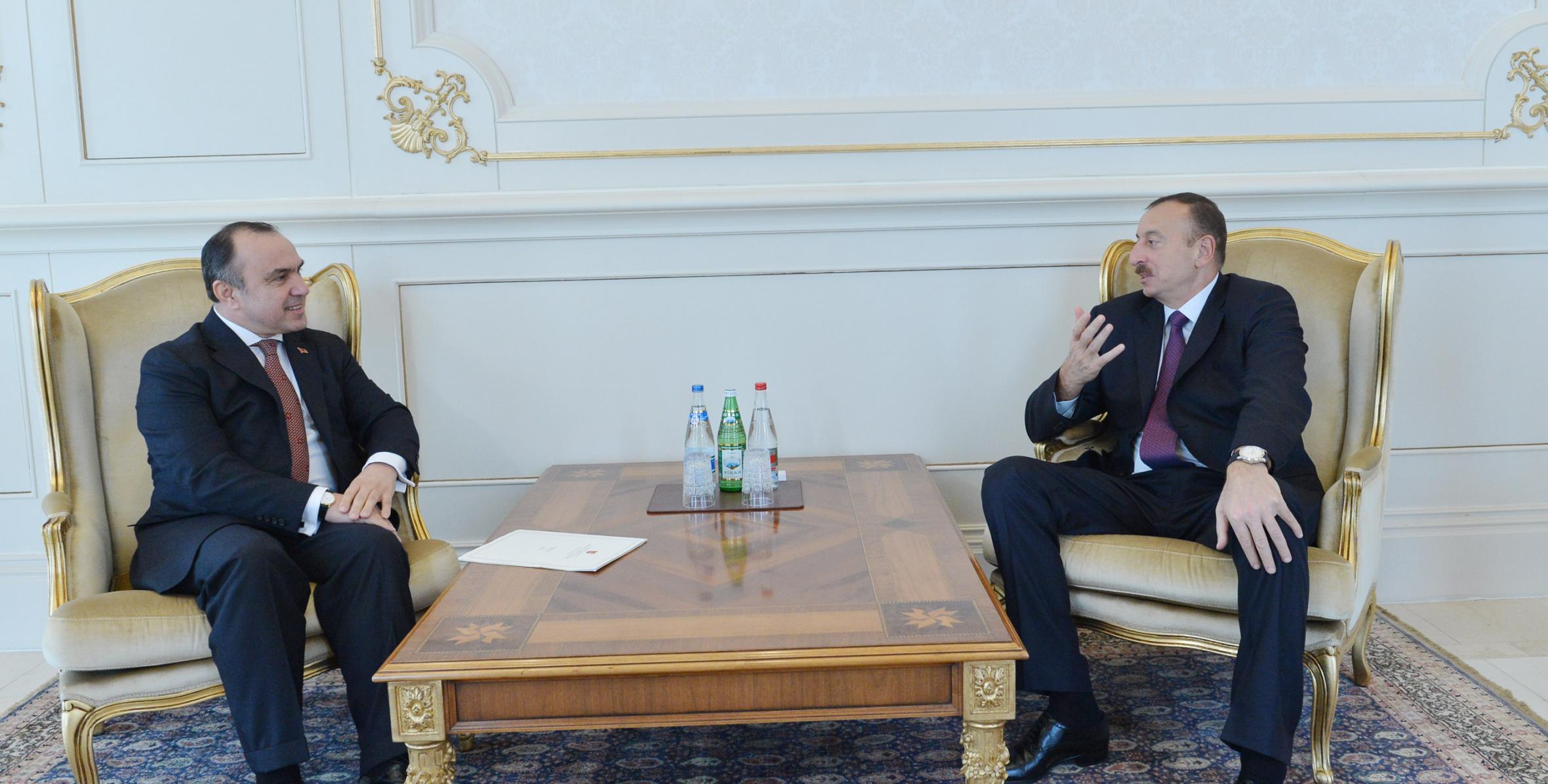 Ilham Aliyev has received the credentials of the newly-appointed Albanian ambassador to Azerbaijan