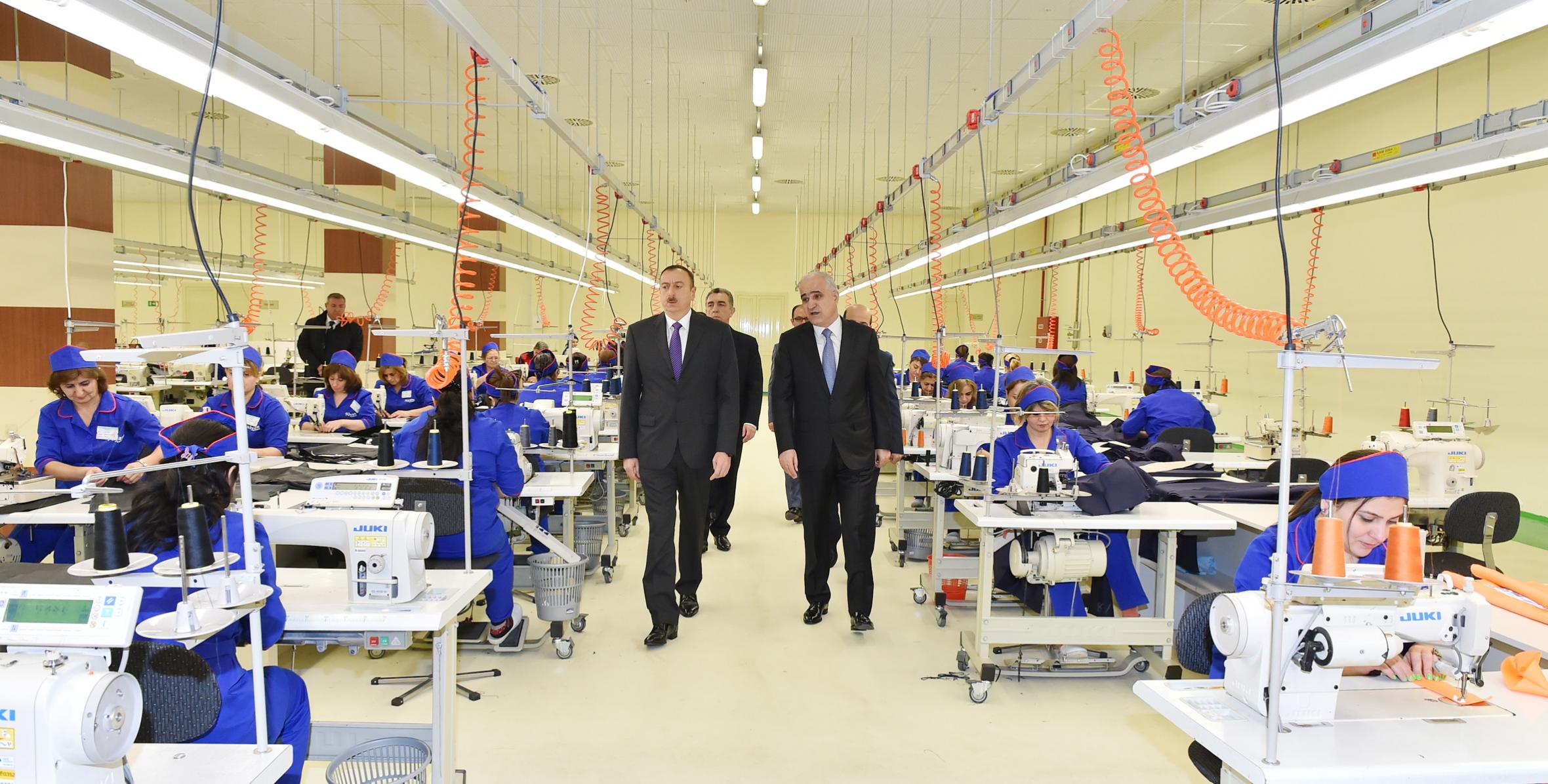 Ilham Aliyev attended the opening of the “Alyans Tekstil” sewing factory in Sumgayit