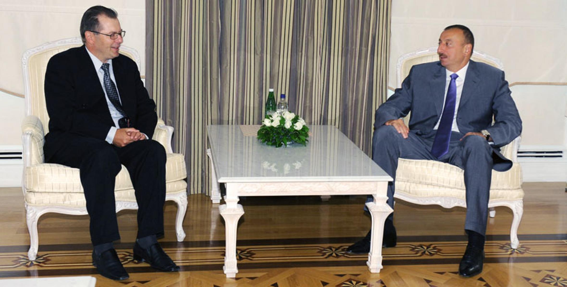 Ilham Aliyev received the outgoing Latvian Ambassador