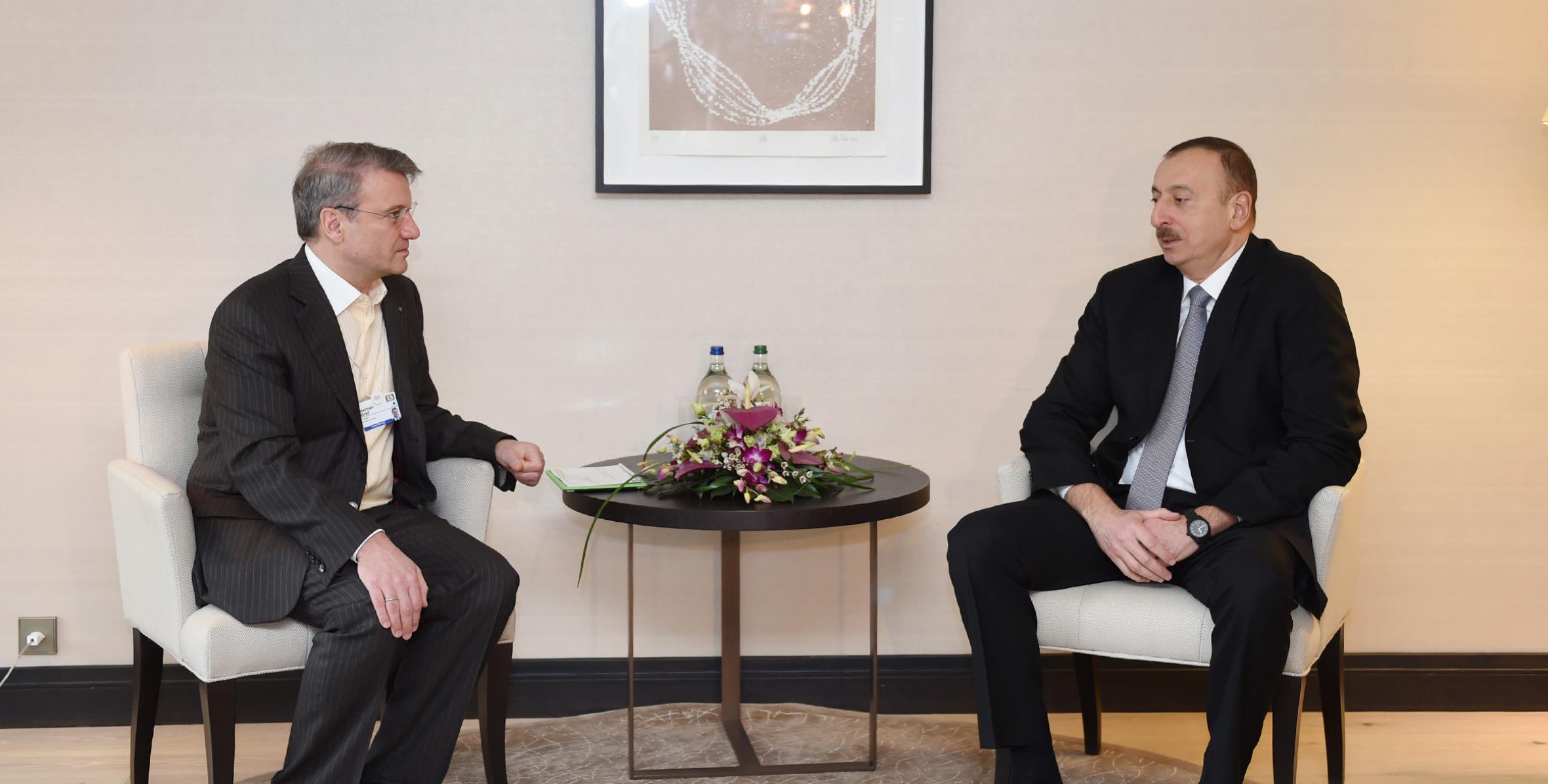 Ilham Aliyev met the CEO of Sberbank