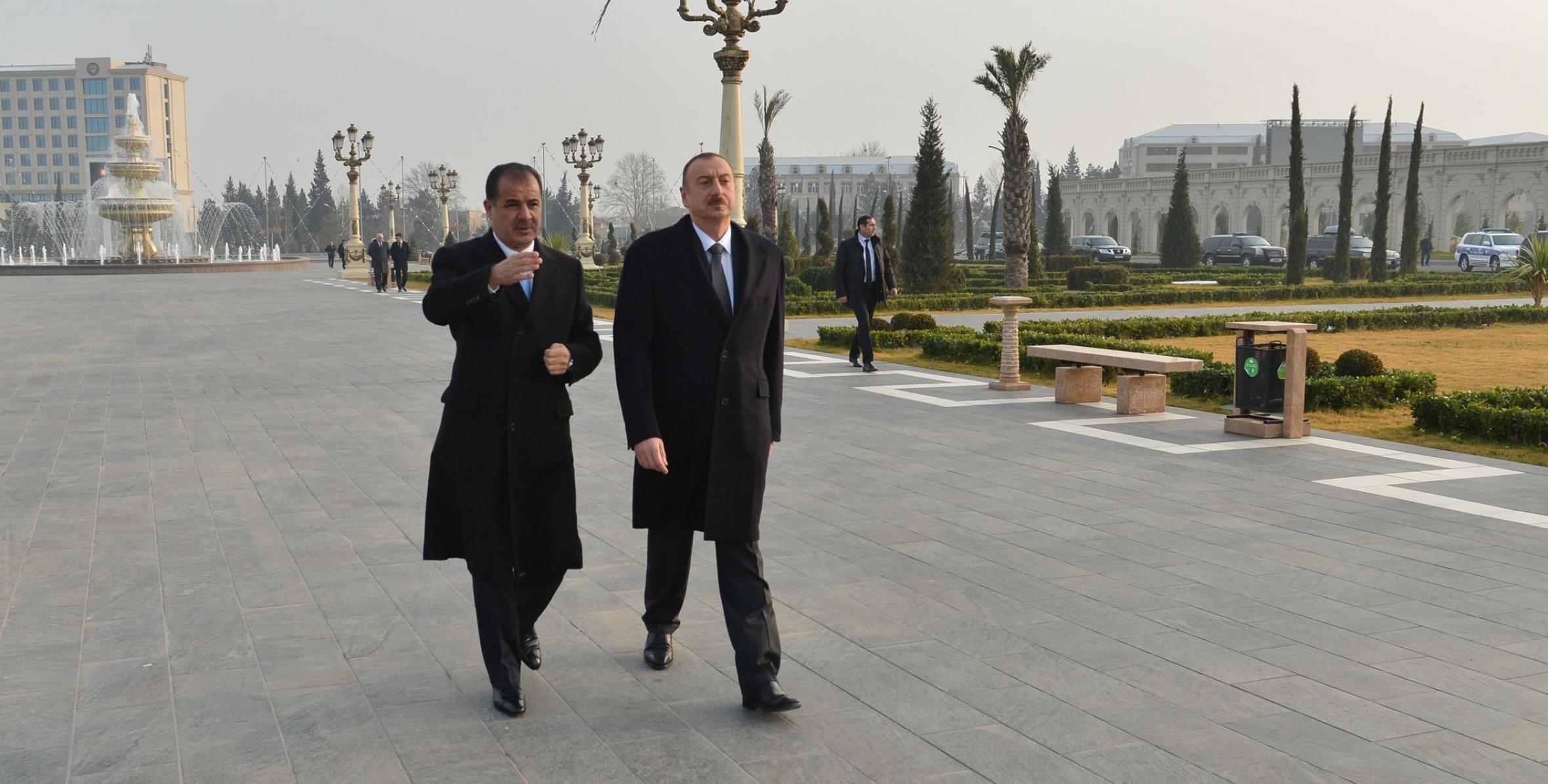 Ilham Aliyev attended the opening of the Heydar Aliyev Park Complex and the Heydar Aliyev Center in Ganja