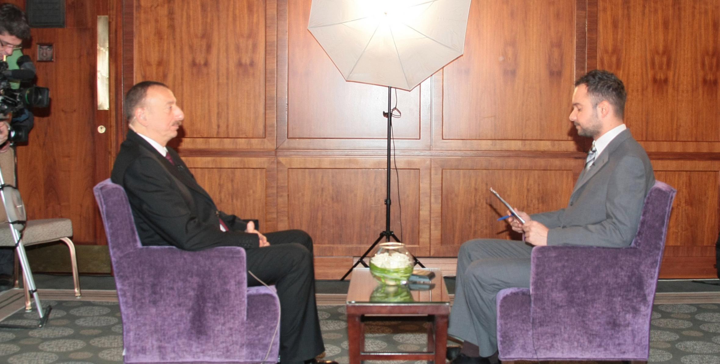 Ilham Aliyev was interviewed by the Hungarian National Television