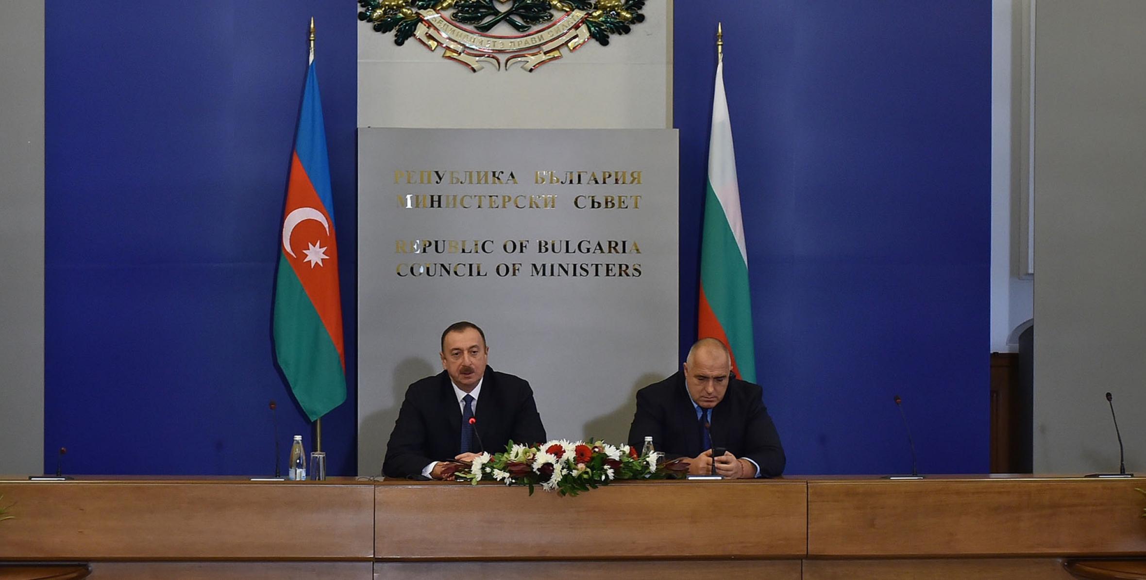 Ilham Aliyev and Bulgarian Premier Boyko Borisov held a joint press conference