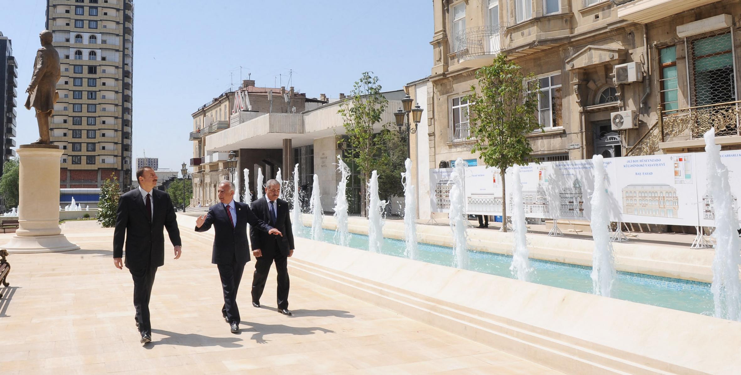 Ilham Aliyev participated at the opening of the Park of Ziver bey Ahmedbeyov