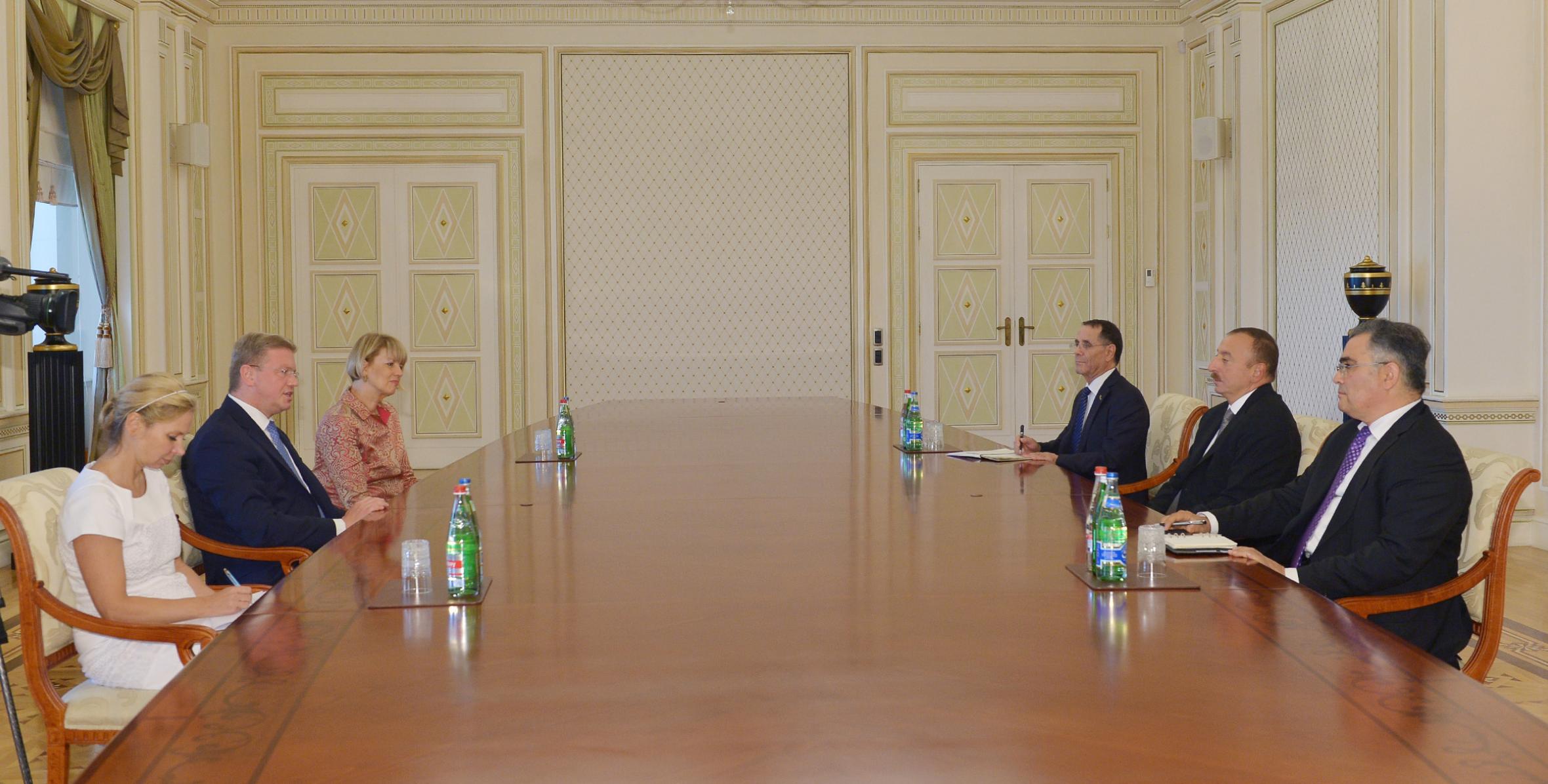Ilham Aliyev received a delegation led by EU Commissioner for Enlargement and European Neighbourhood Policy Stefan Fule