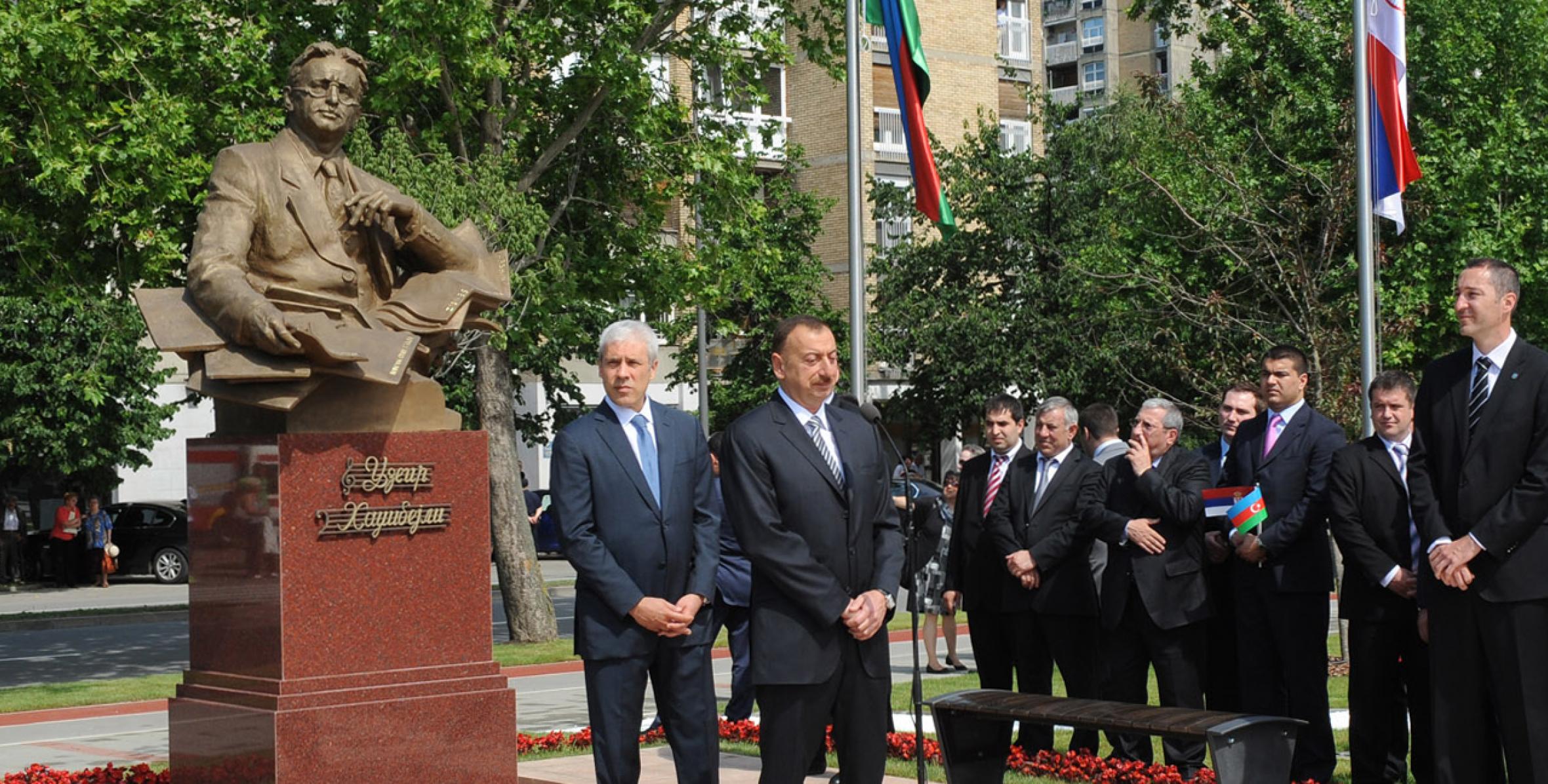 Речь Ильхама Алиева на открытии в городе Нови Сад бюста Узеира Гаджибейли