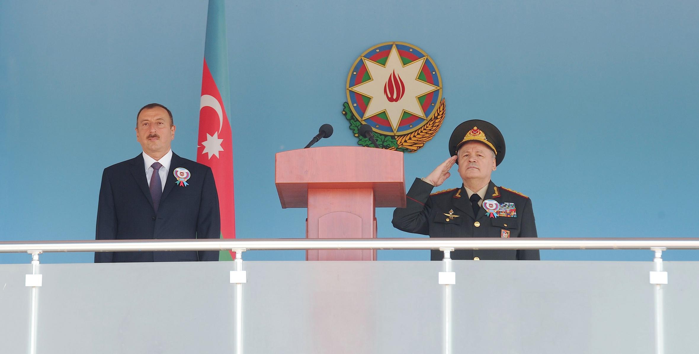 Ilham Aliyev attended a ceremony at the Top Level Military School named after Heydar Aliyev dedicated to the 2012 graduation of special purpose military educational institutions