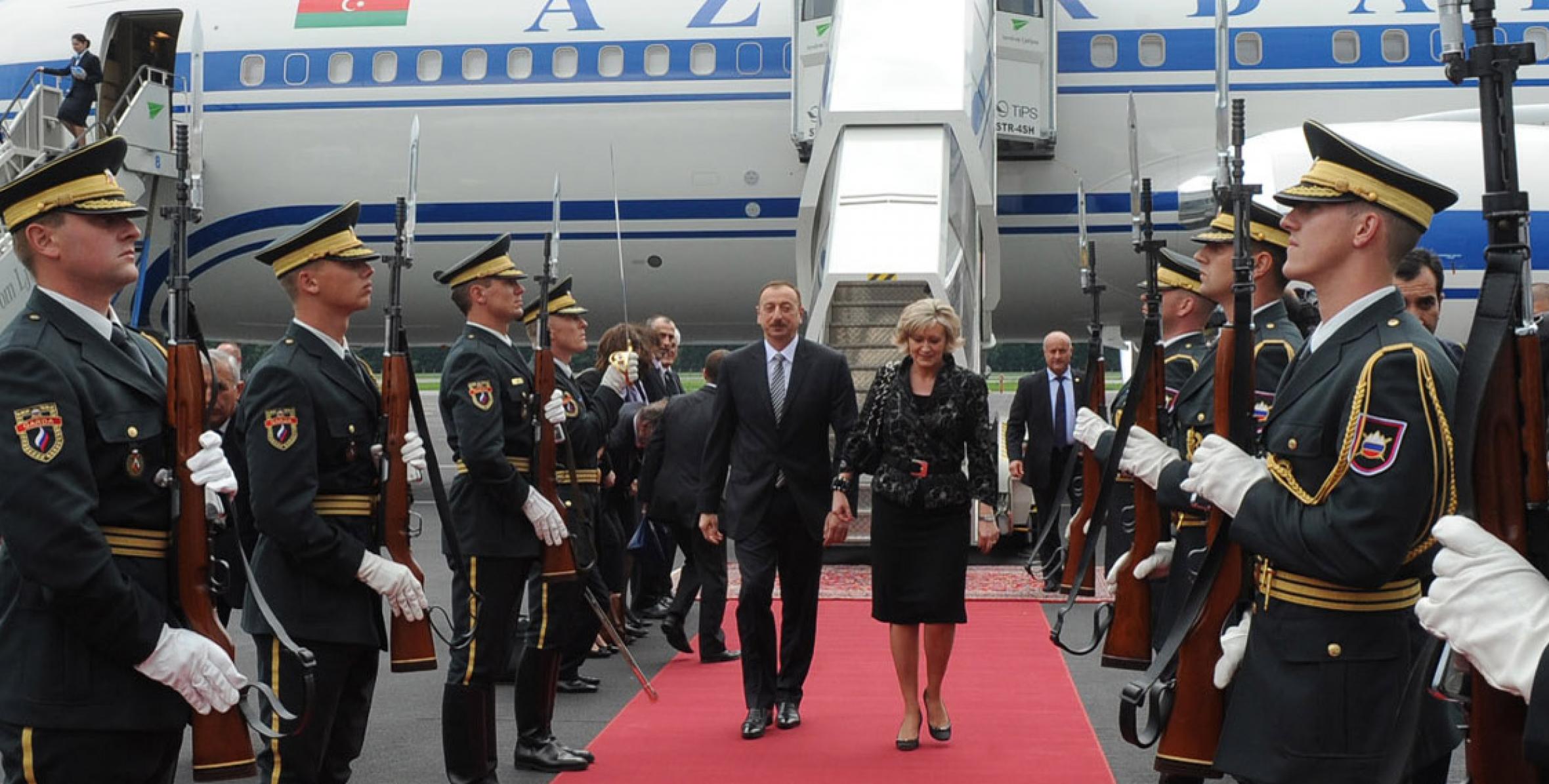 Ilham Aliyev arrived in Slovenia on official visit