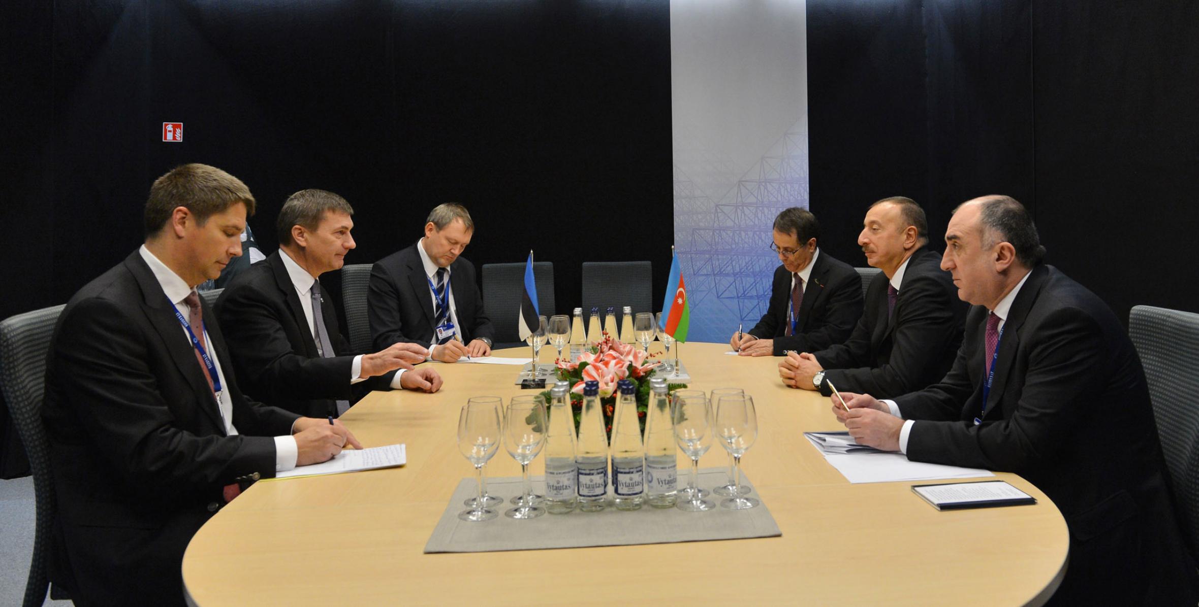 Cостоялась встреча Ильхама Алиева с премьер-министром Эстонской Республики Андрусом Ансипом